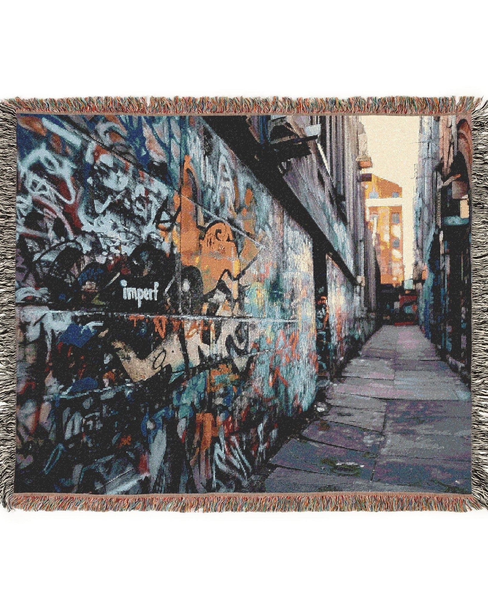 Graffiti Street Woven Throw Blanket