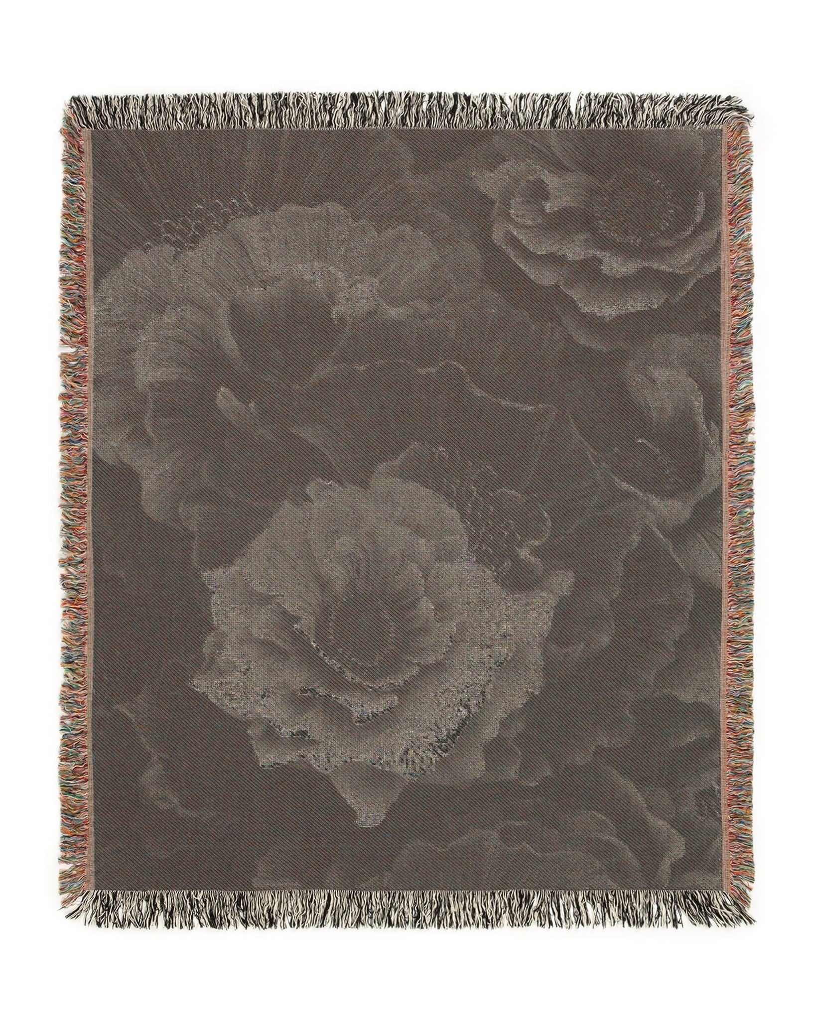 Monochrome Bloom Throw Blanket