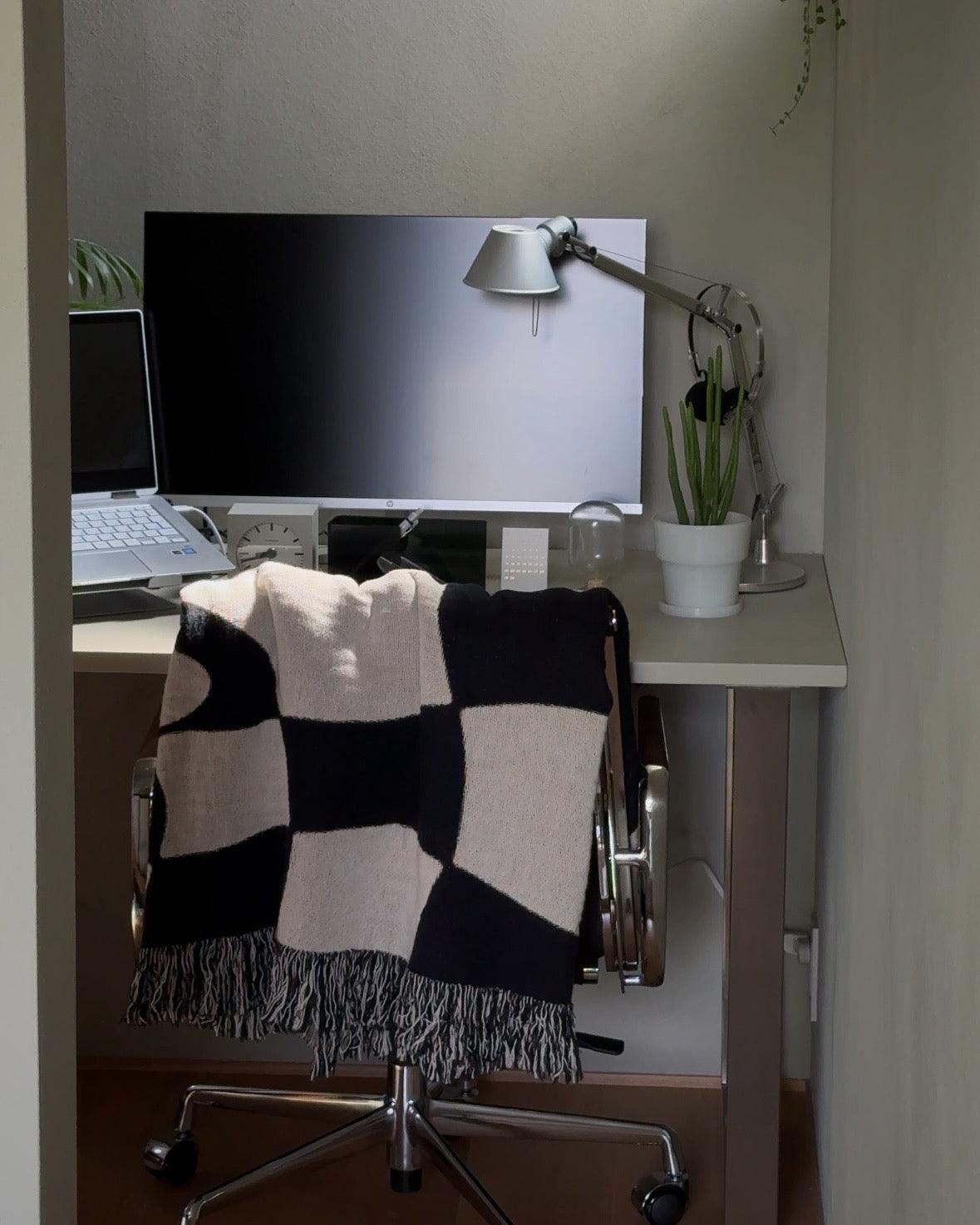 Distorted Check Woven Throw Blanket
