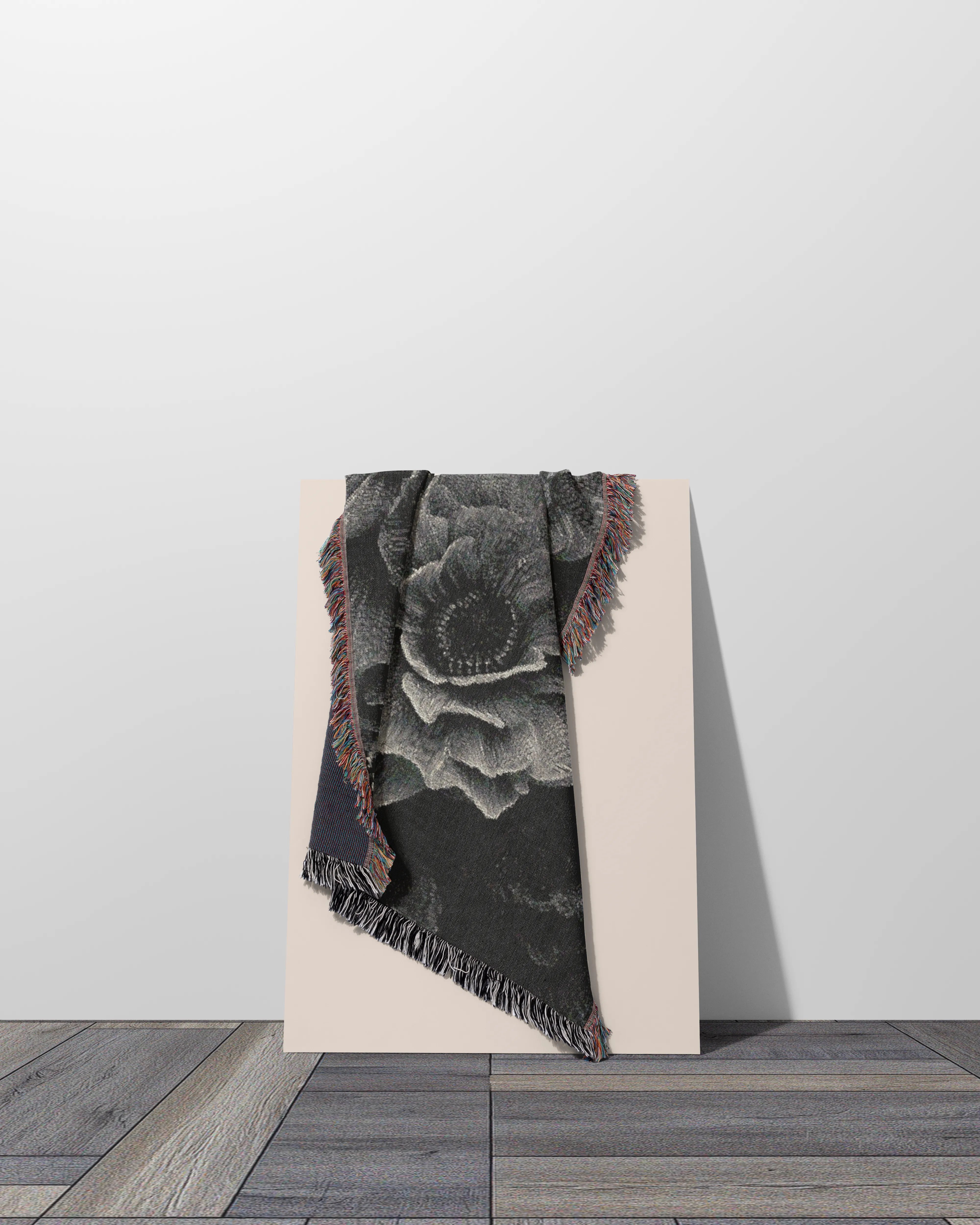 Monochrome Bloom Throw Blanket
