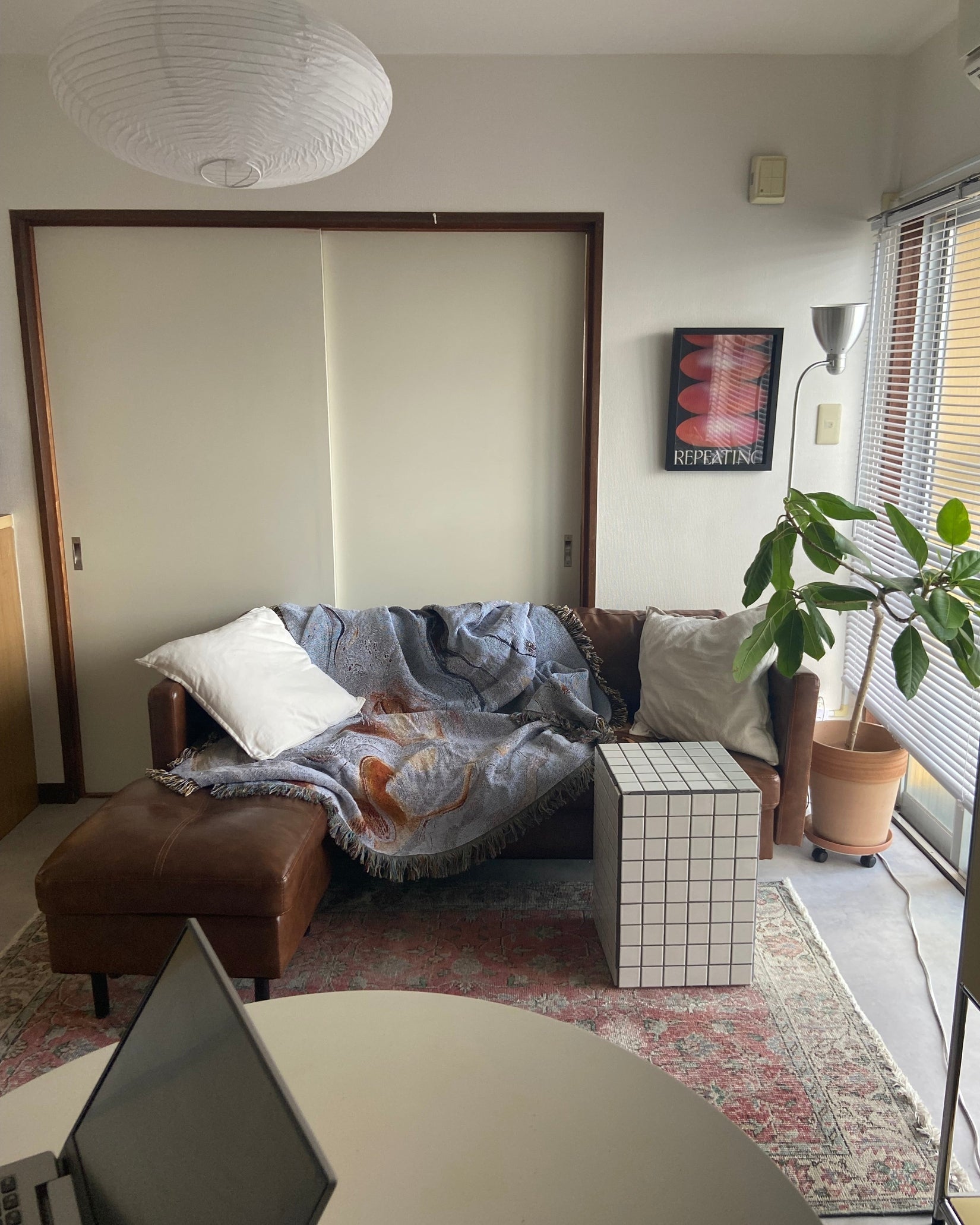 Ivory Flow Throw Blanket : L