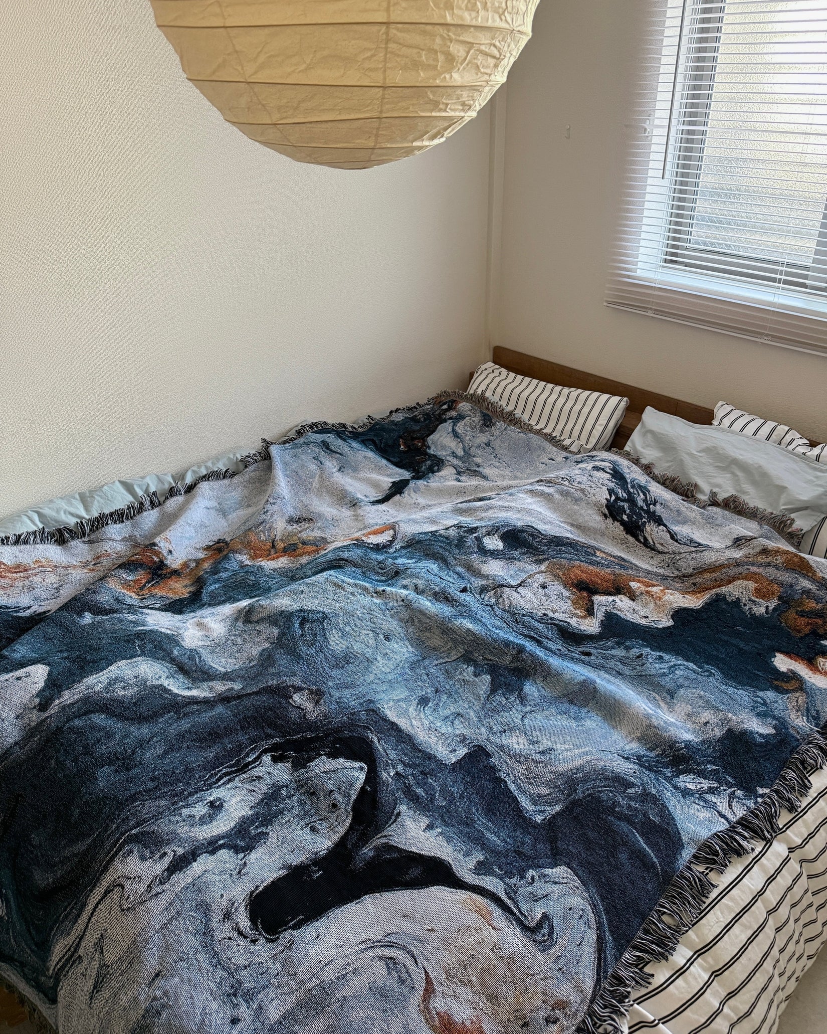 Navy Flow Throw Blanket : L