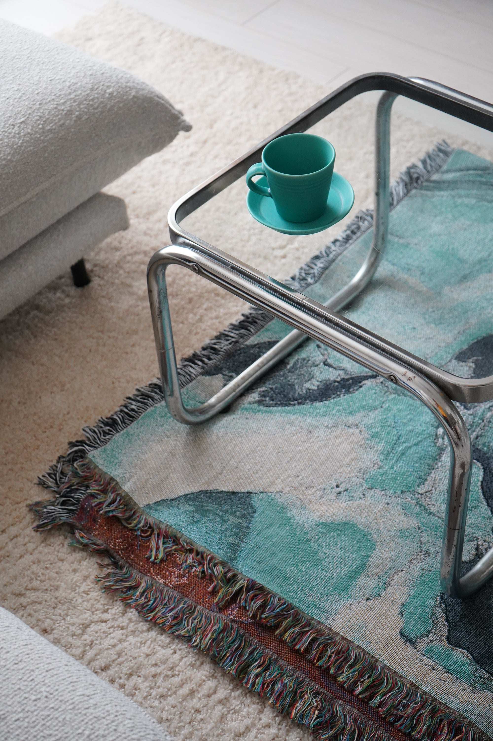 Sky Blue Flow Throw Blanket