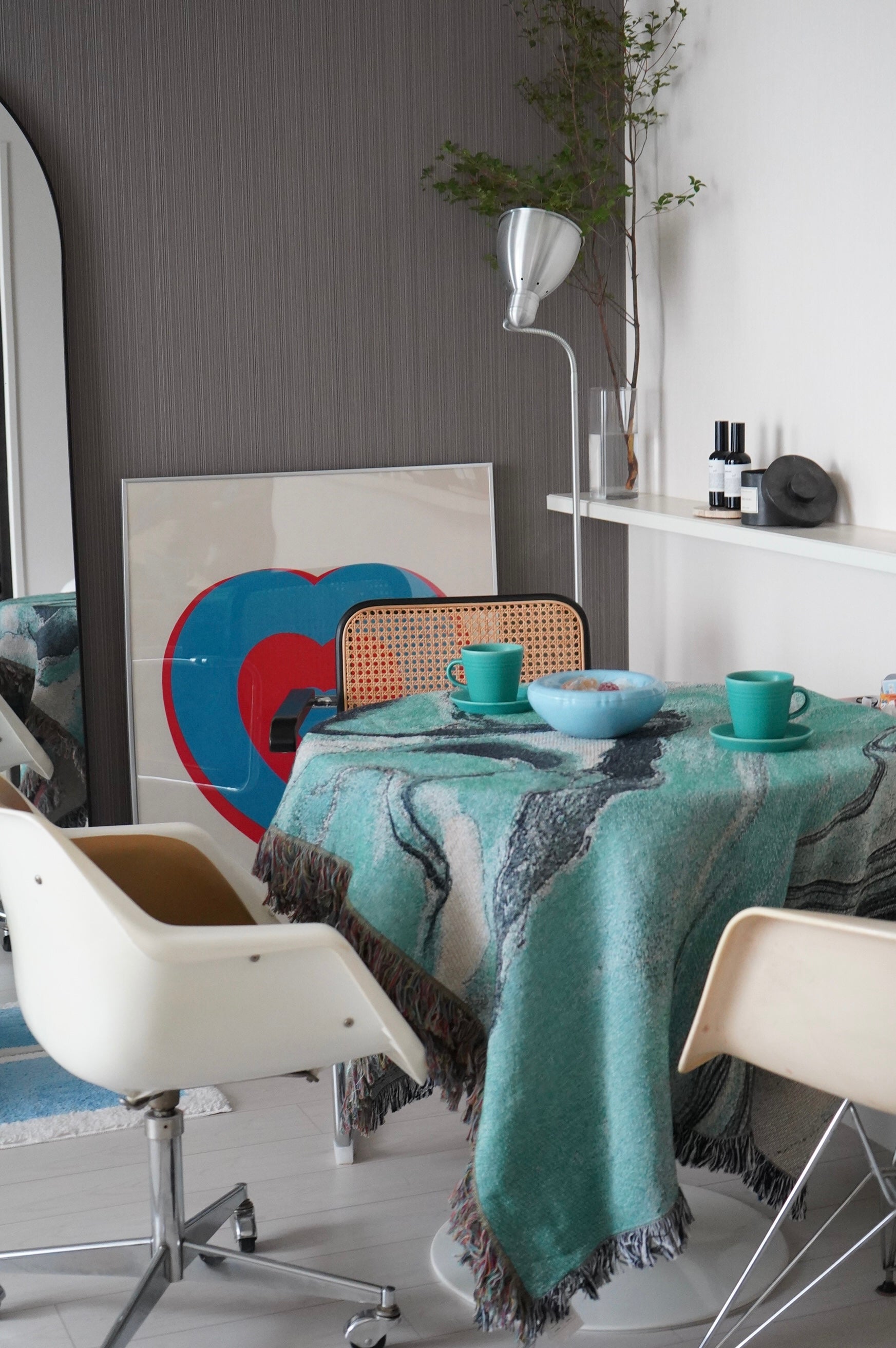Sky Blue Flow Throw Blanket
