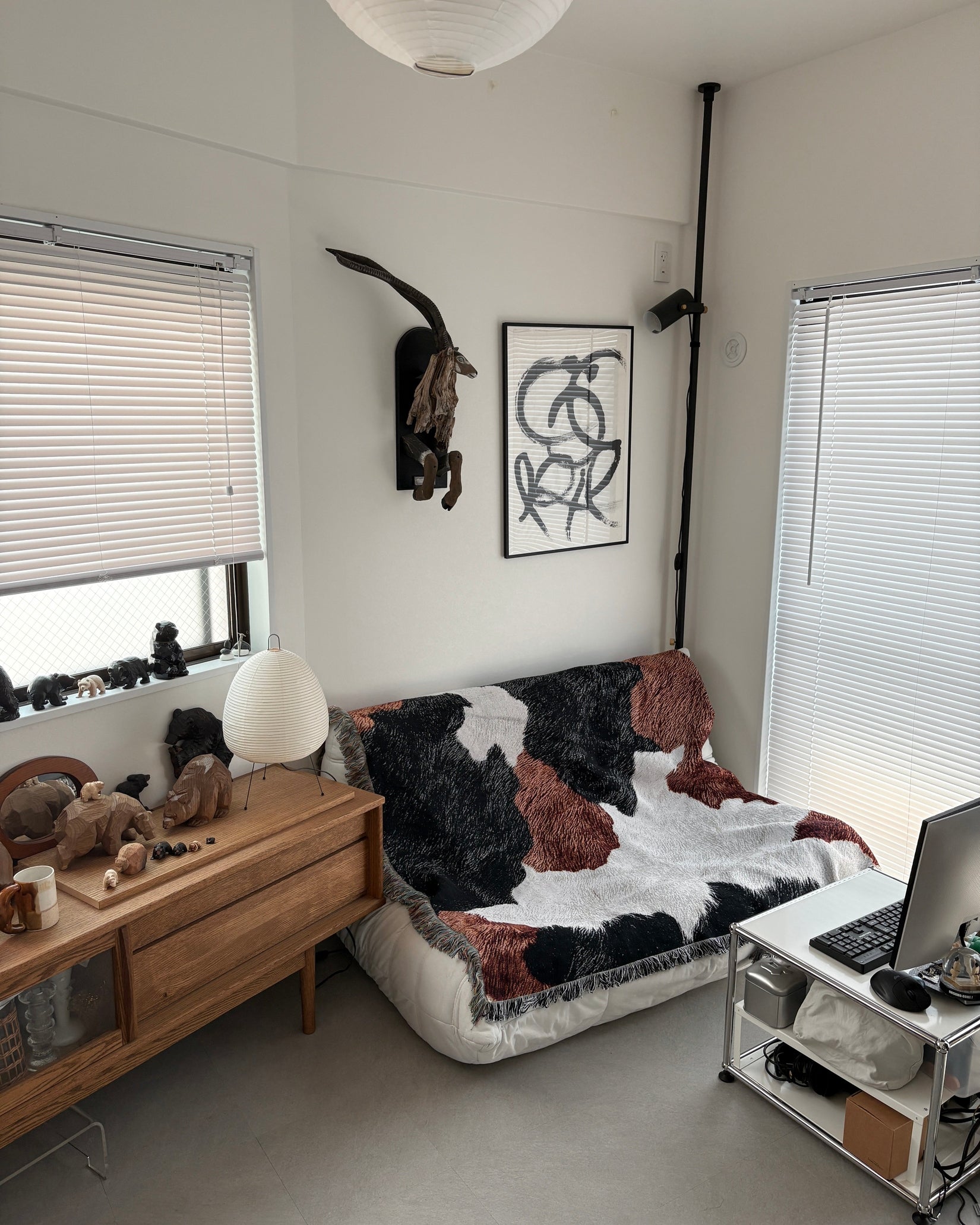 Cow Hide Throw Blanket : L