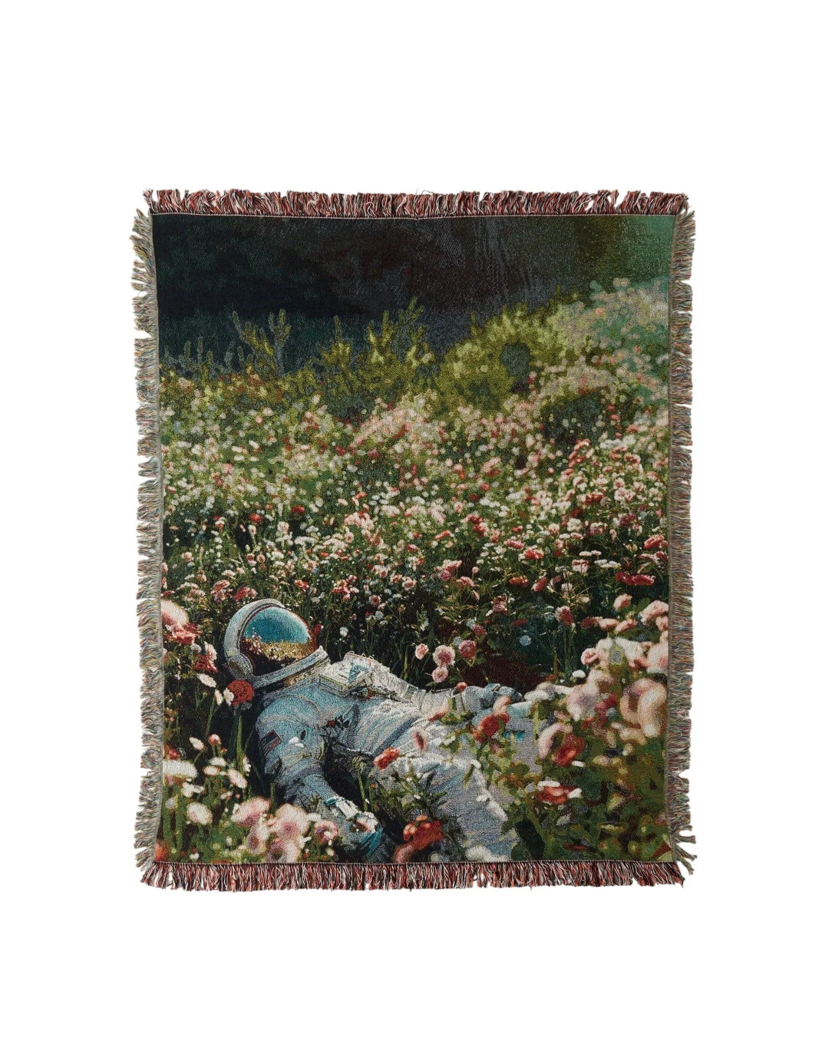 Astronaut Flower Throw Blanket : M