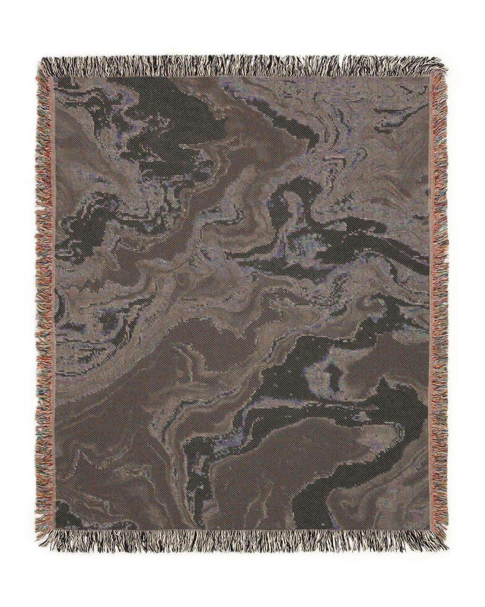 Black Marble Woven Throw Blanket - imperf