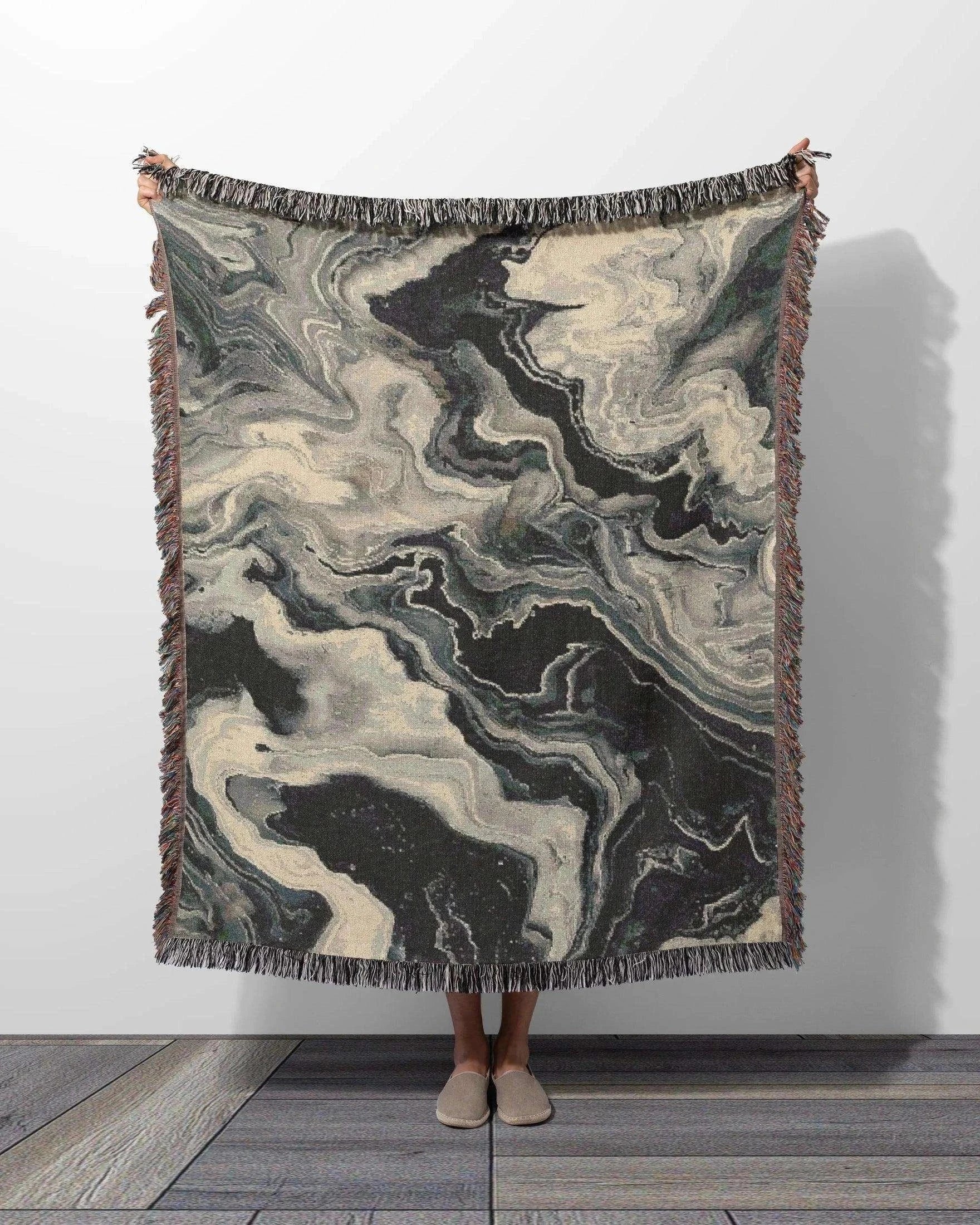 Black Flow Throw Blanket : M