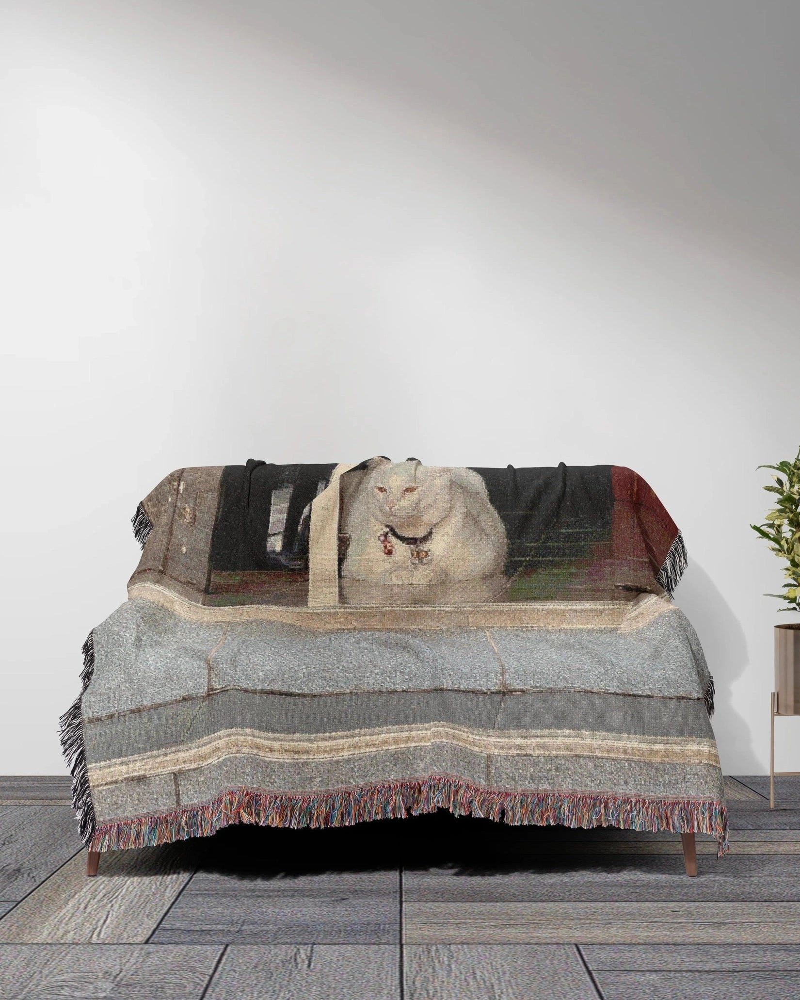 Cat Woven Throw Blanket - imperf