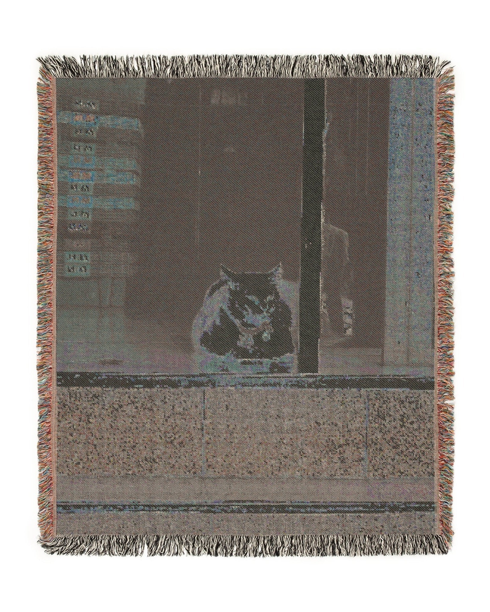 Cat Woven Throw Blanket - imperf