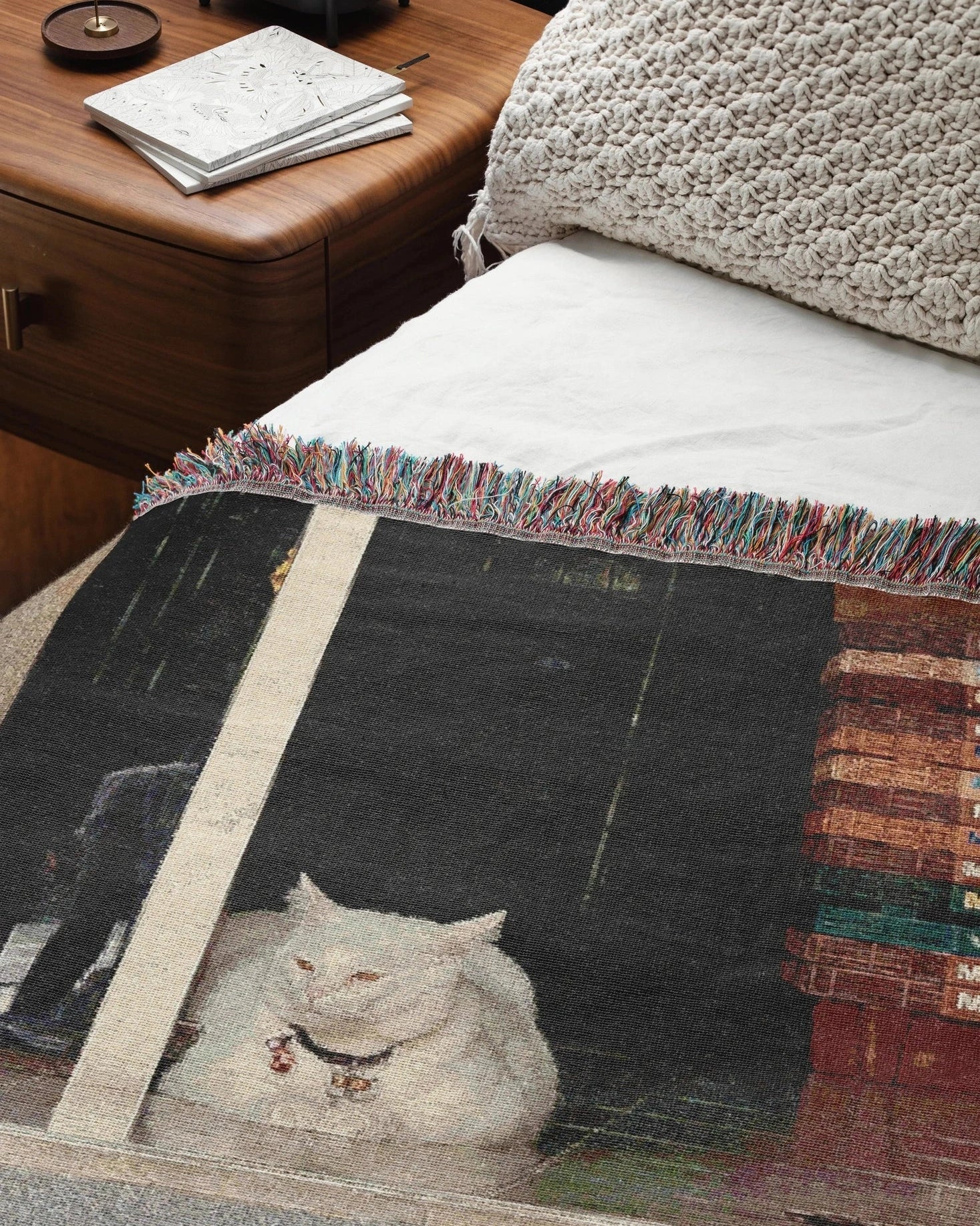 Cat Woven Throw Blanket - imperf