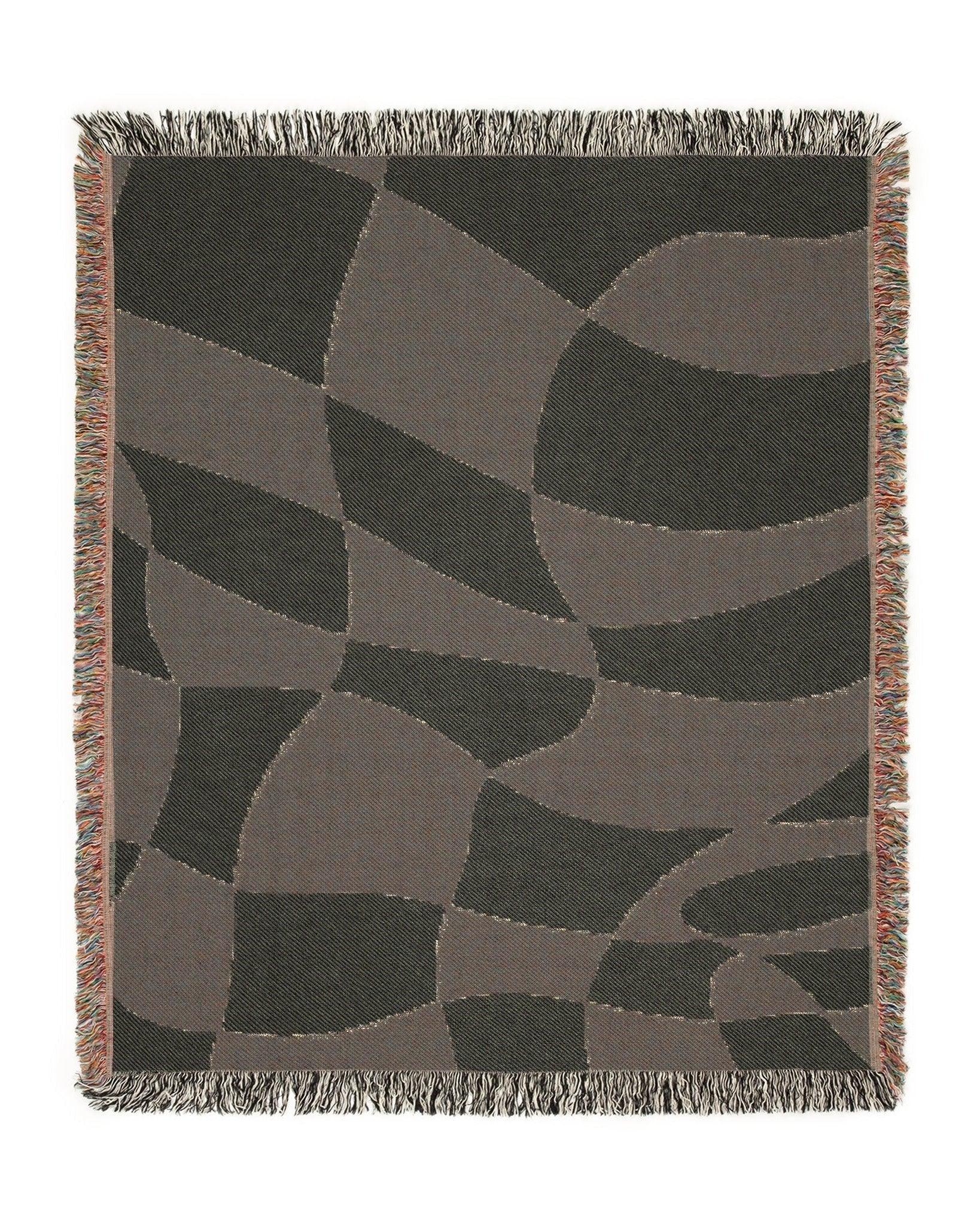 Distorted Check Woven Throw Blanket - imperf