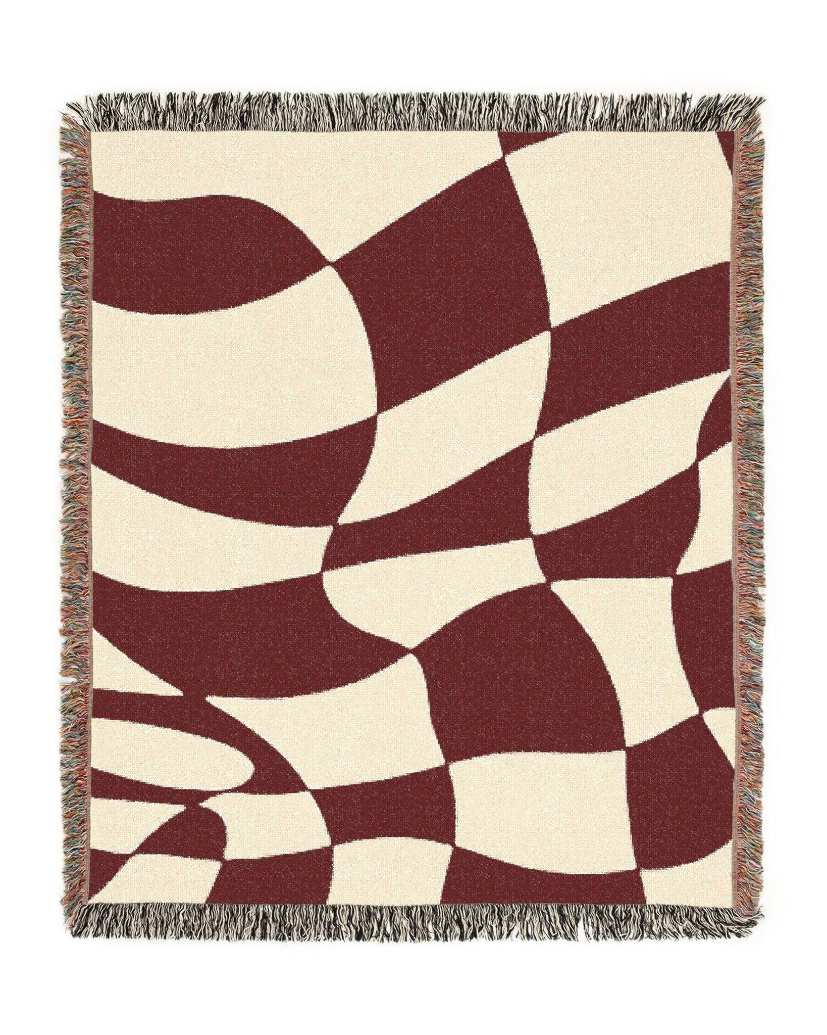 Distorted Check Woven Throw Blanket - imperf