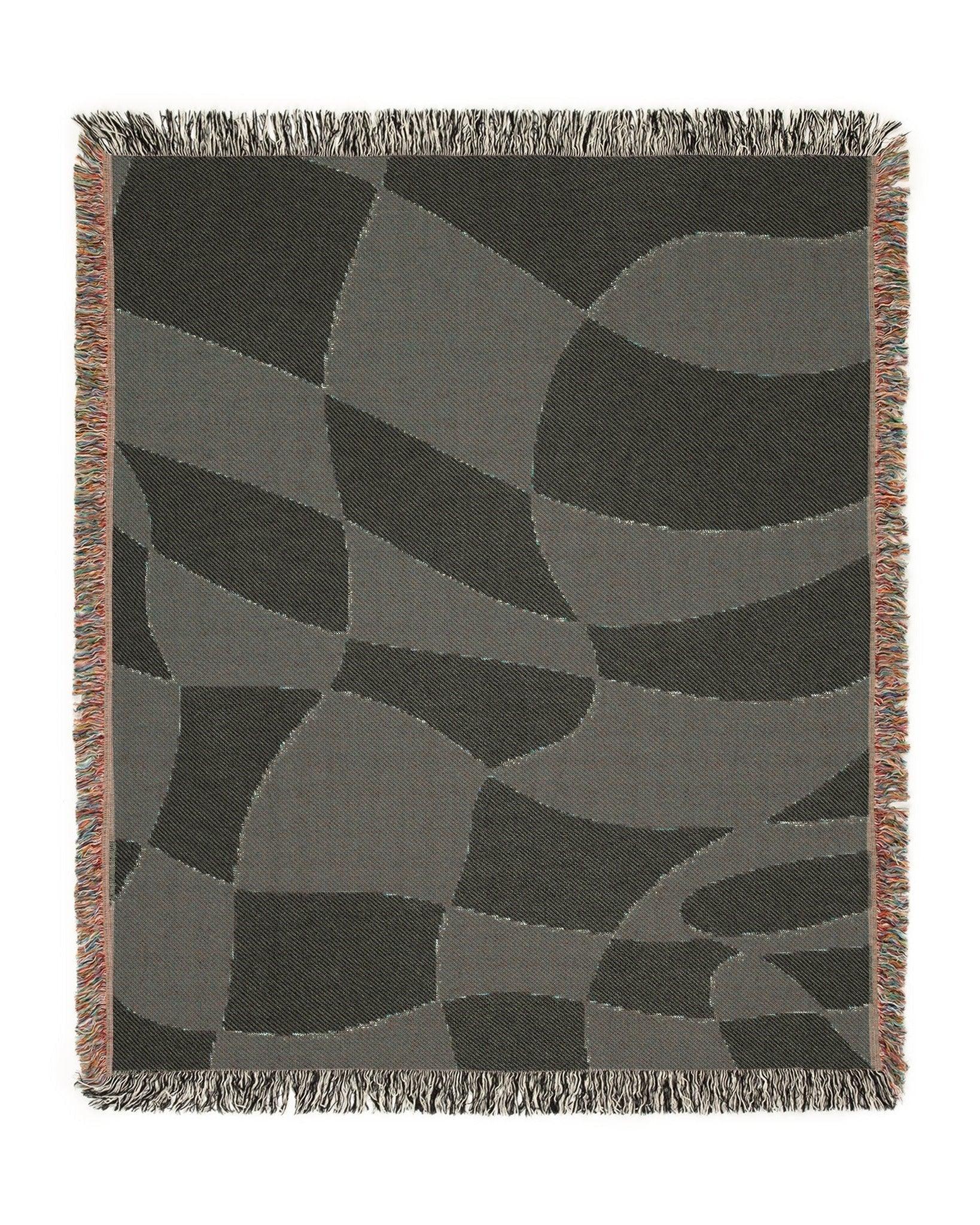 Distorted Check Woven Throw Blanket - imperf