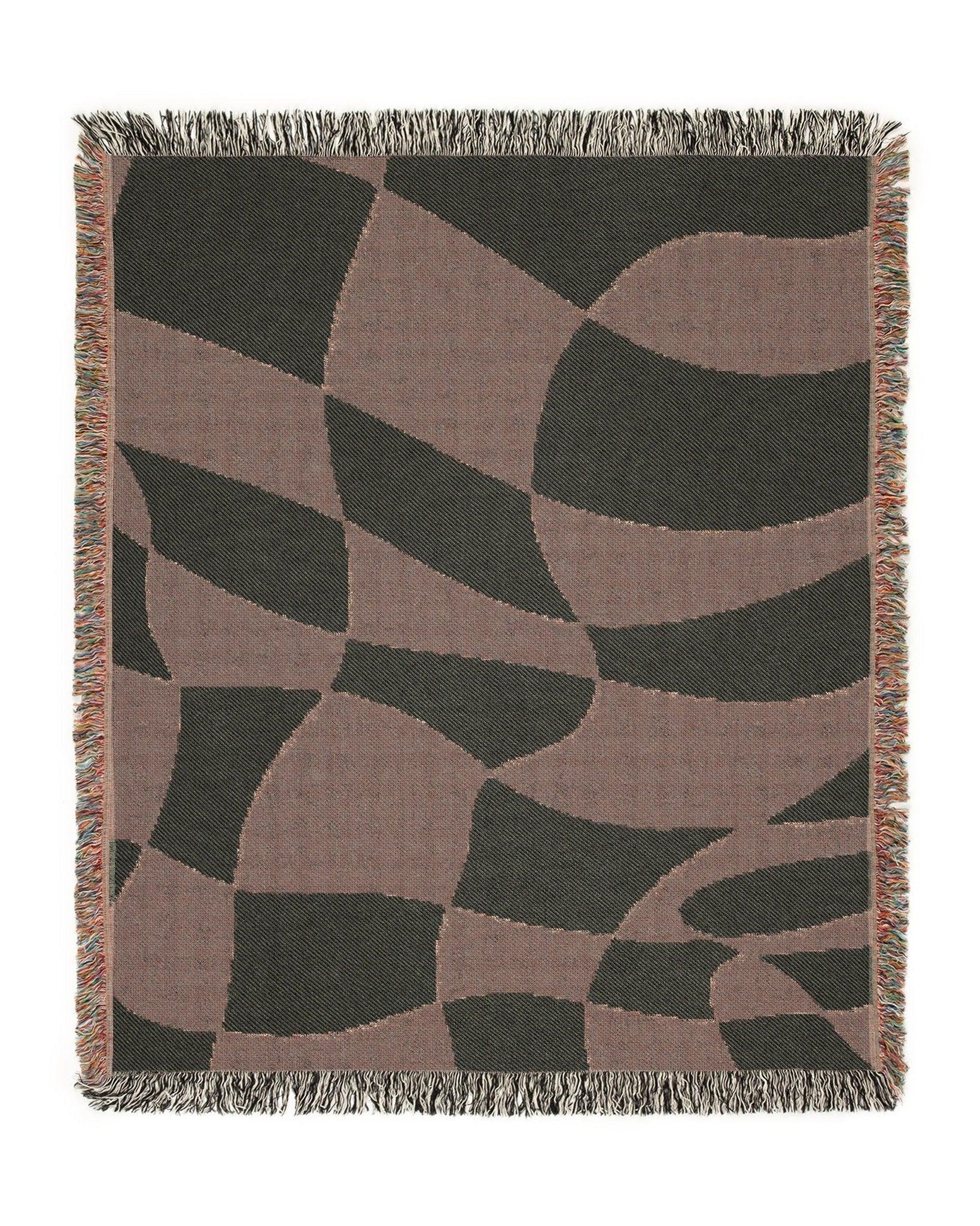 Distorted Check Woven Throw Blanket - imperf