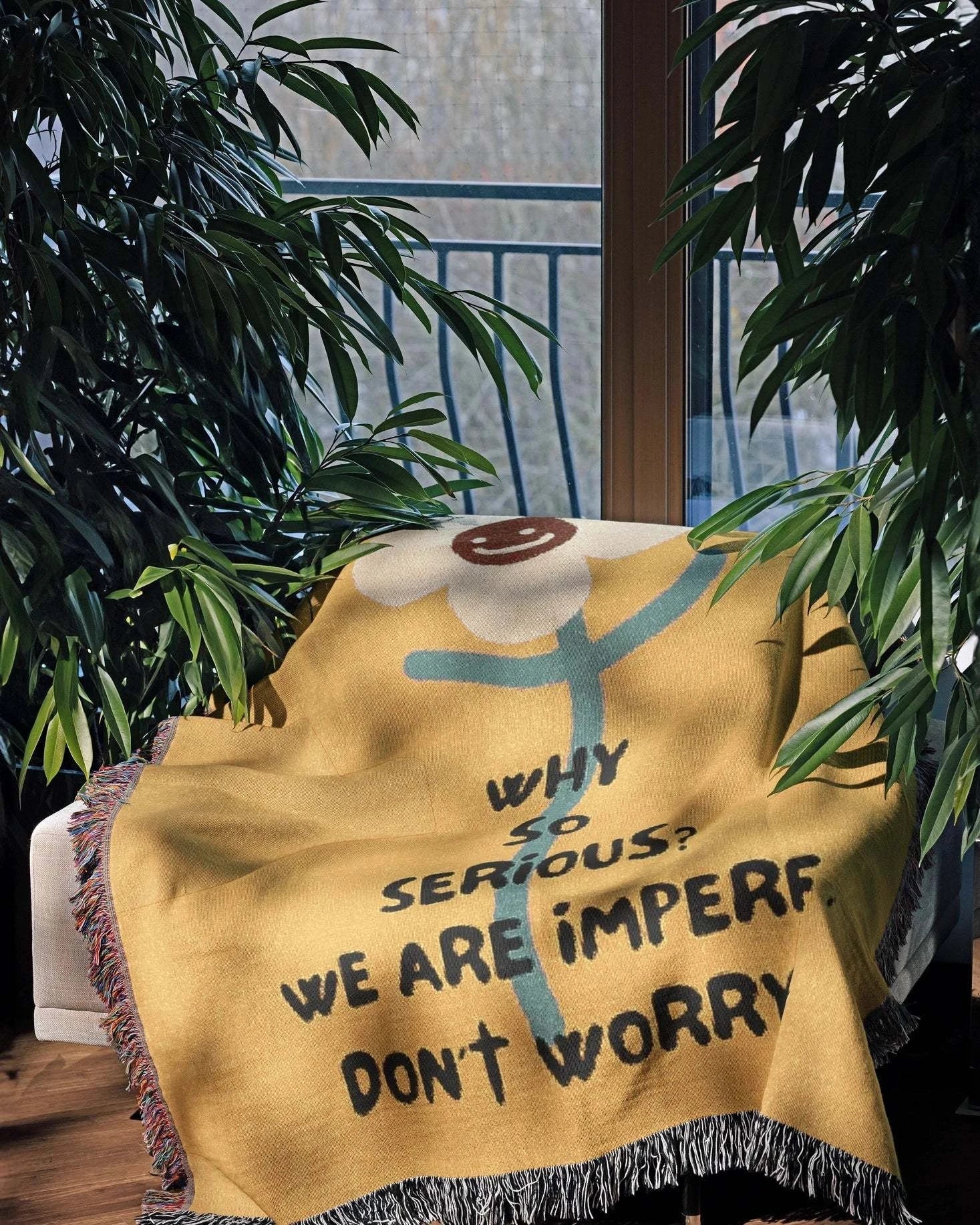 Don't Worry Woven Blanket - imperf