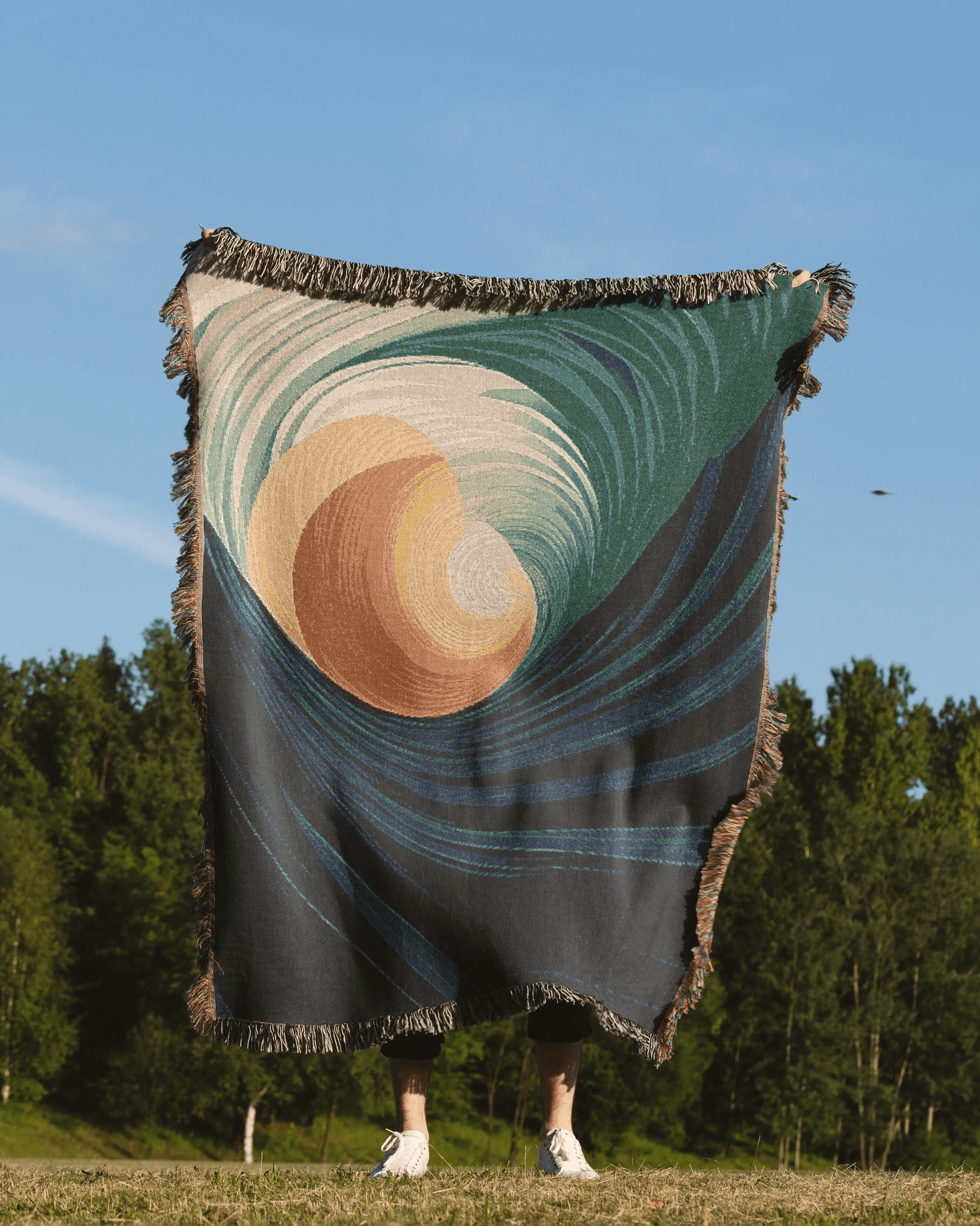 Fluid Spiral Woven Blanket - imperf