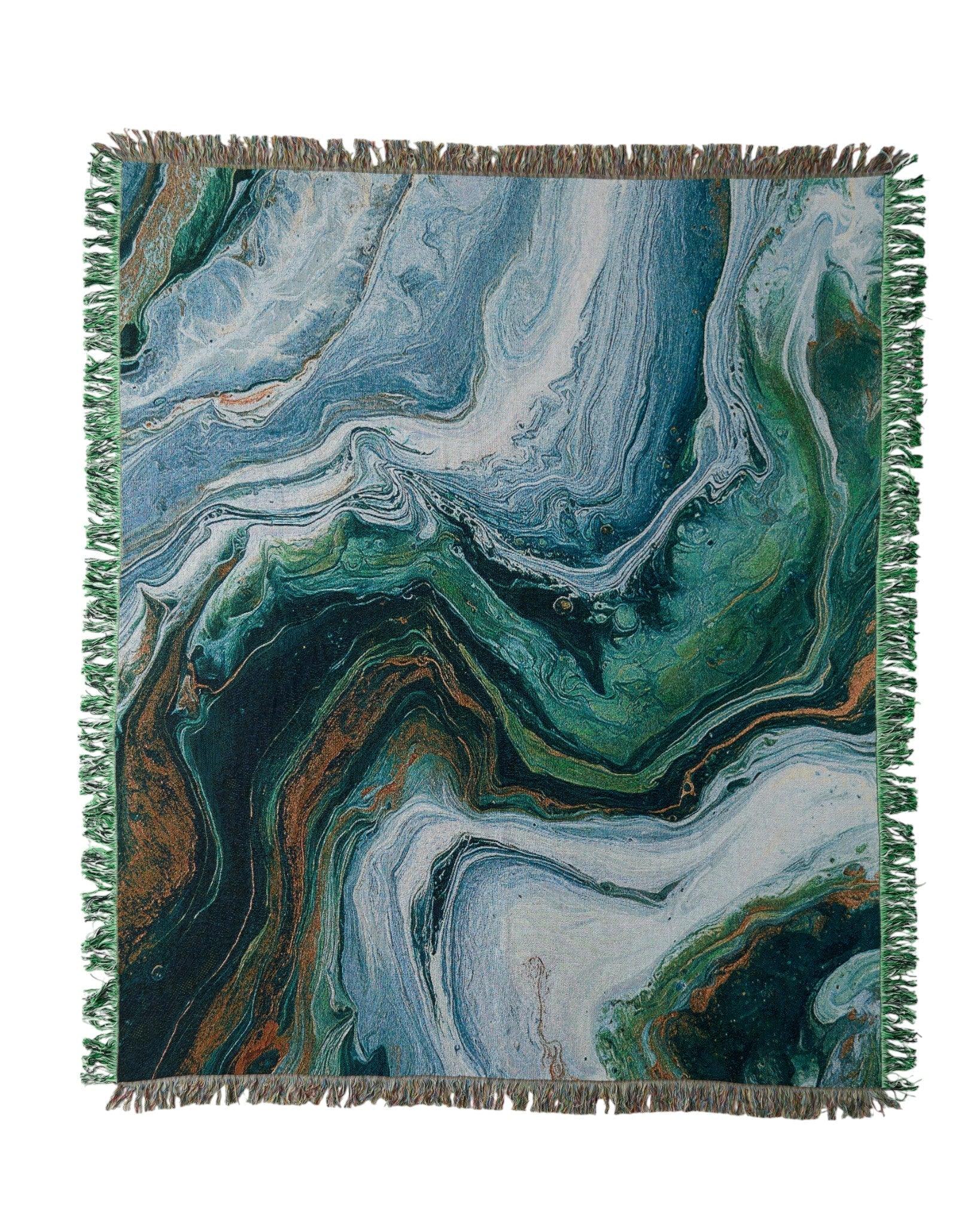 Green Flow Throw Blanket : L