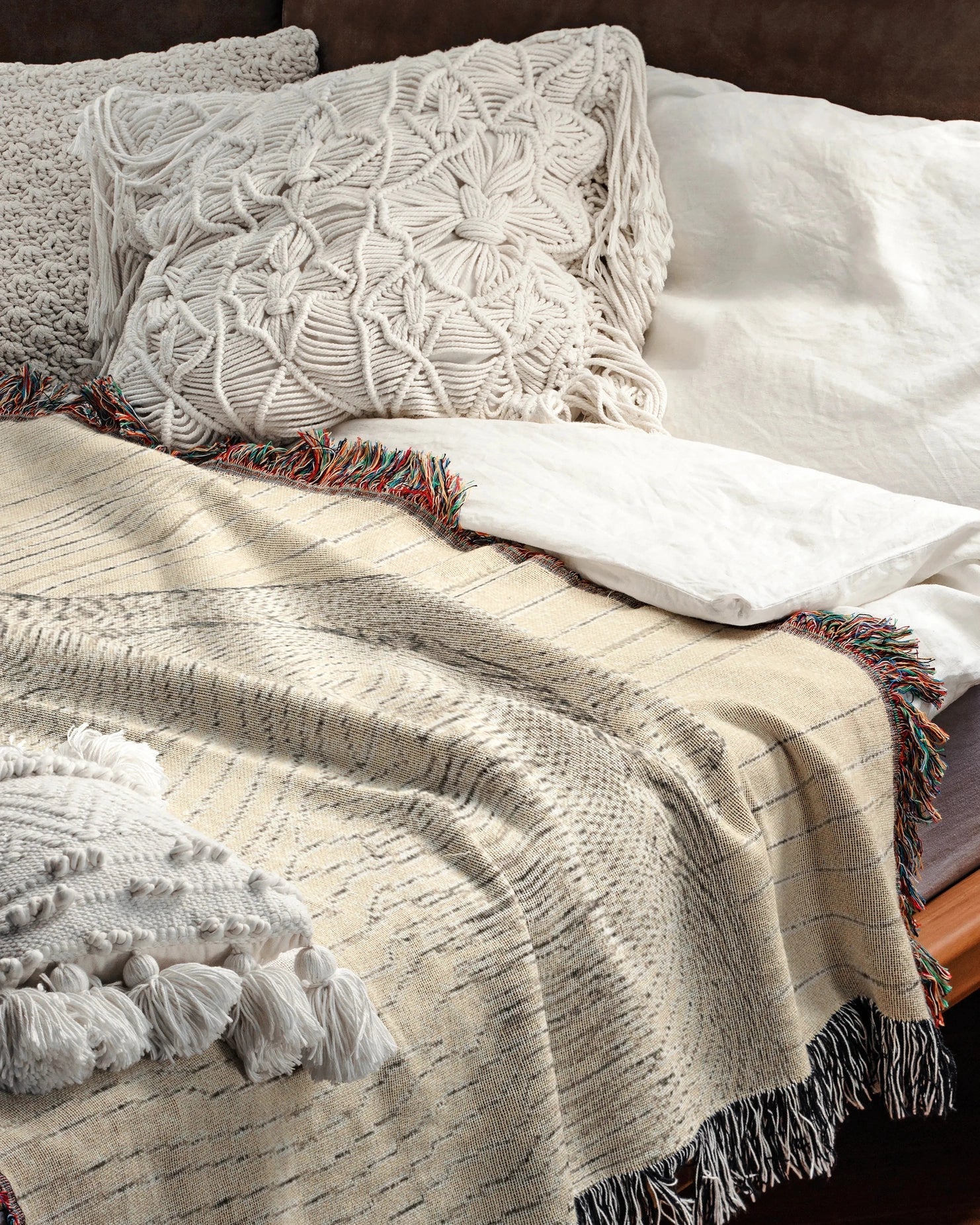 Line Portrait Woven Throw Blanket - imperf