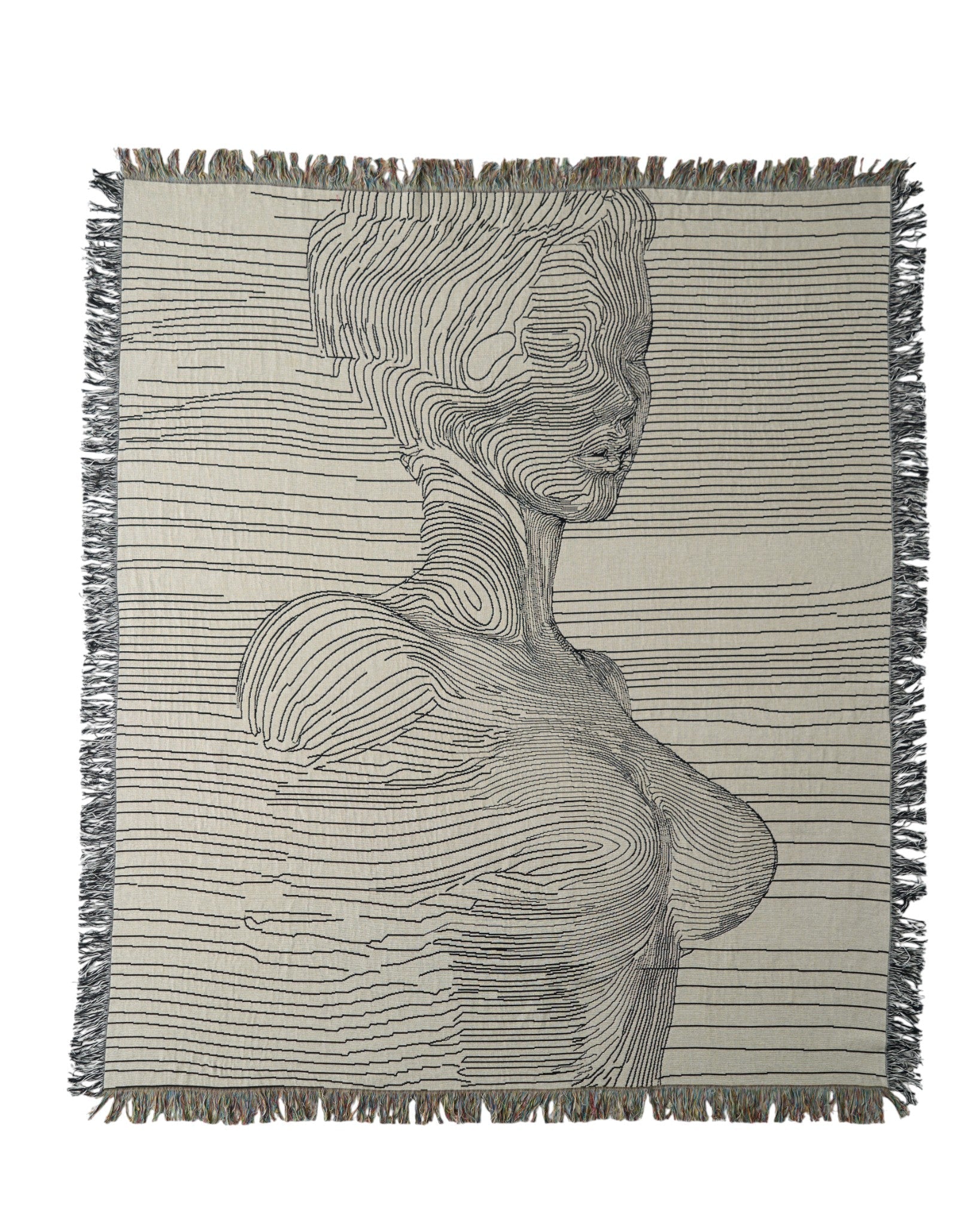 Line Portrait Throw Blanket : L