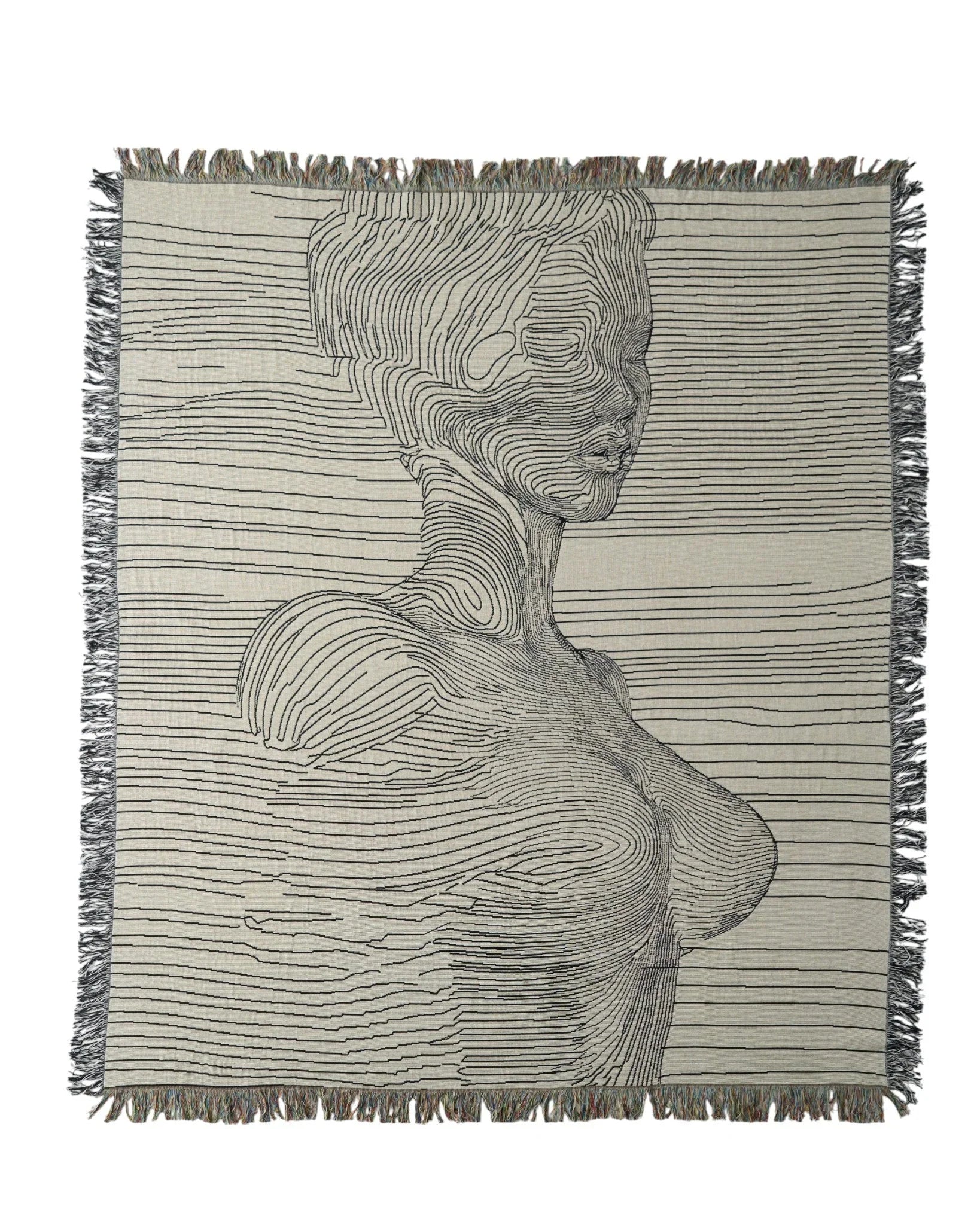 Line Portrait Throw Blanket : L