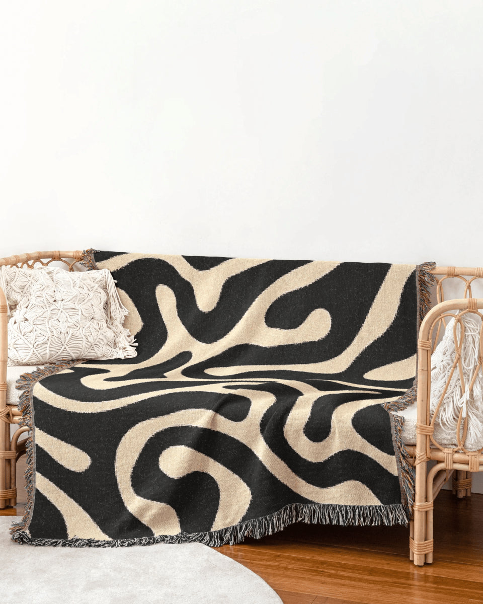 Maze Path Woven Throw Blanket - imperf