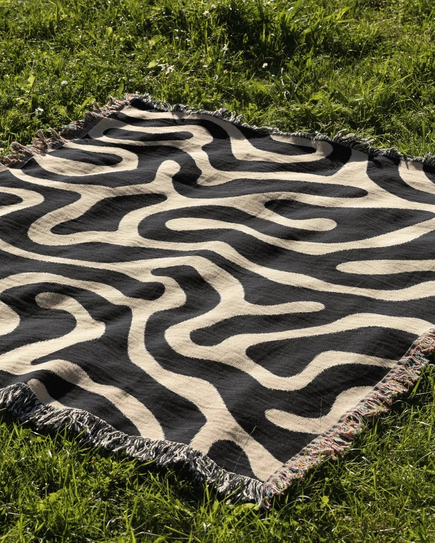 Maze Path Woven Throw Blanket