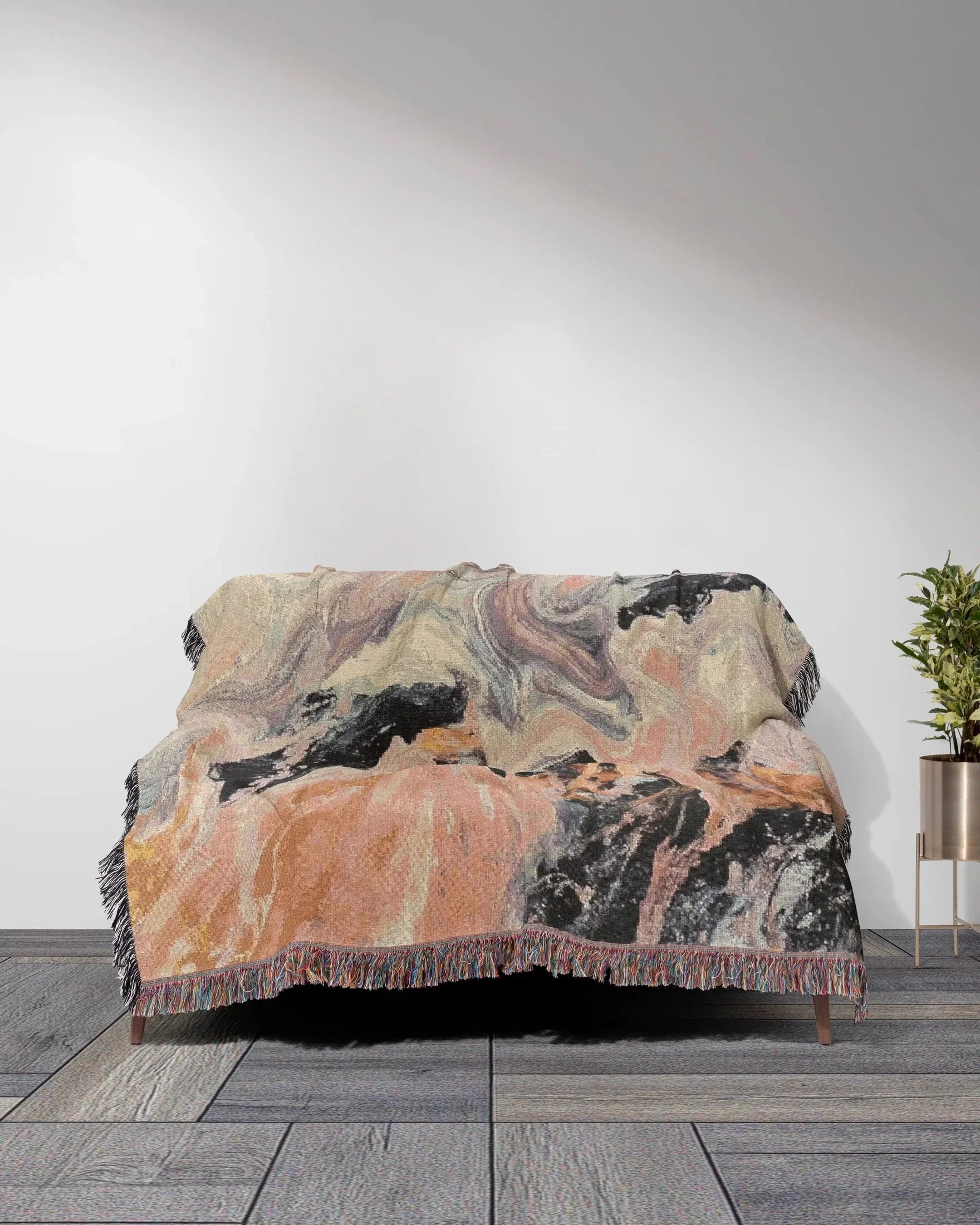 Pink Marble Woven Throw Blanket - imperf