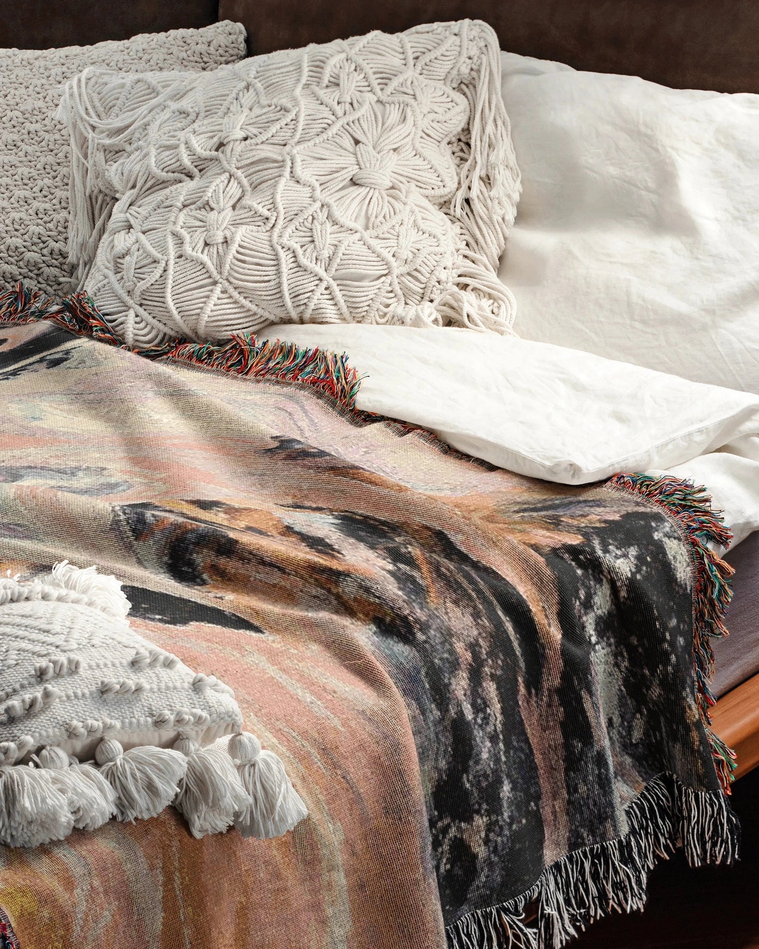 Pink Marble Woven Throw Blanket - imperf