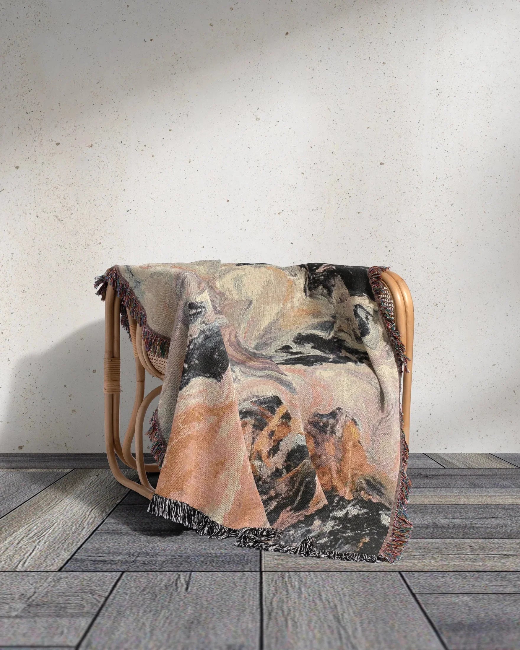 Pink Marble Woven Throw Blanket - imperf