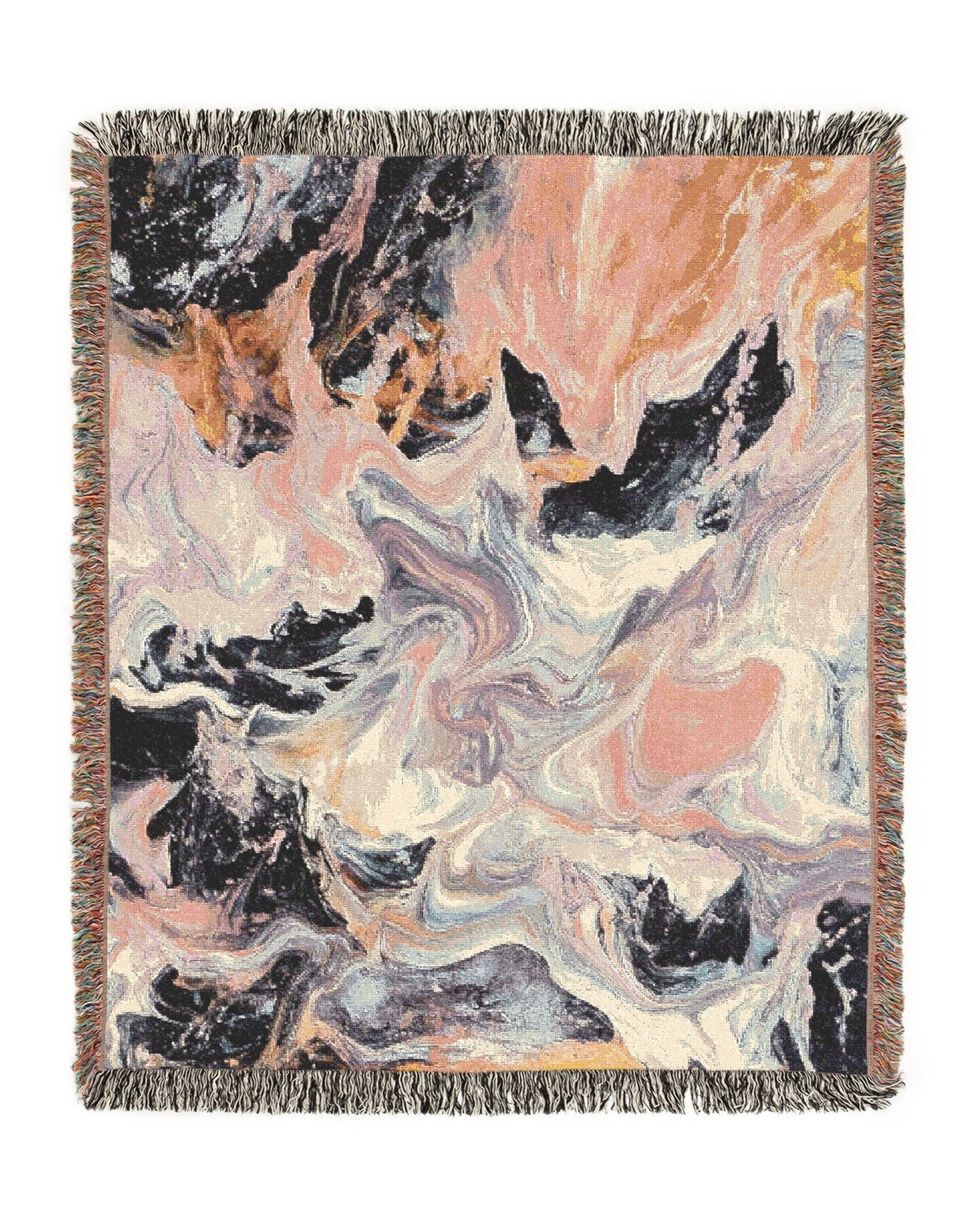 Pink Marble Woven Throw Blanket - imperf
