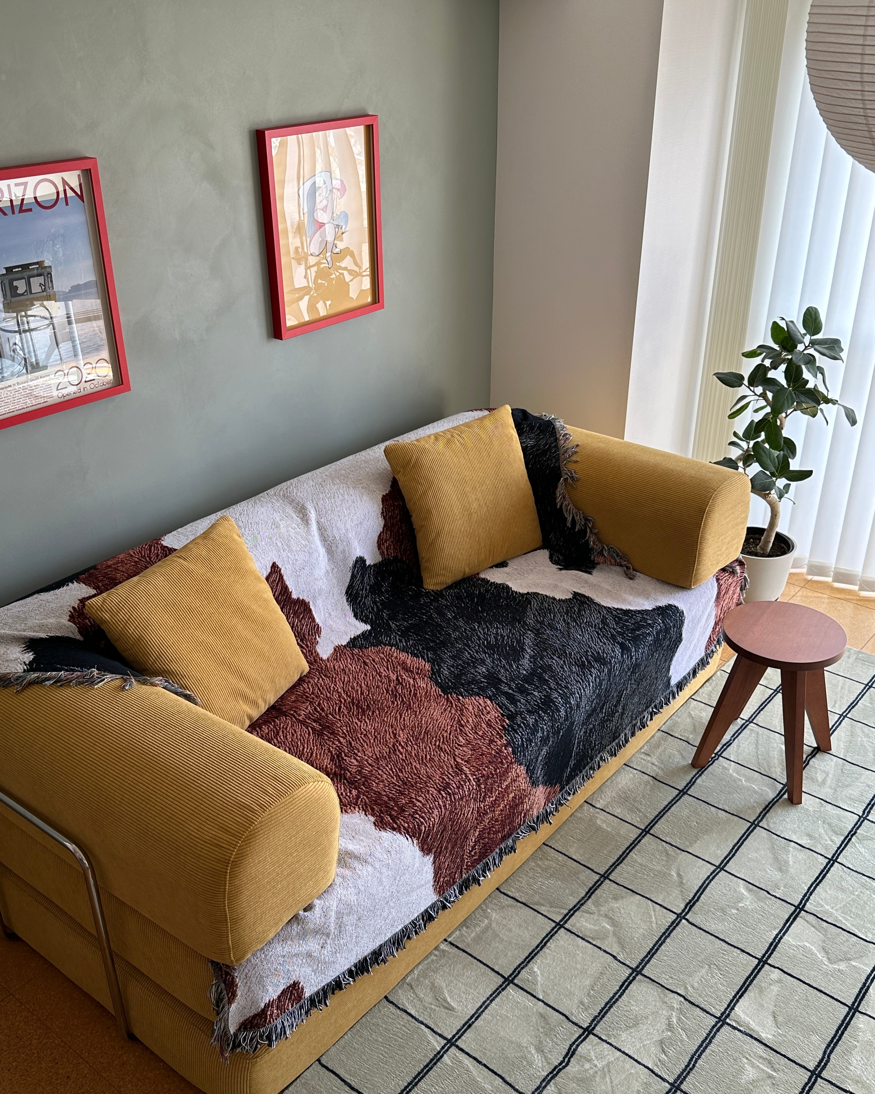 Cow Hide Throw Blanket : L