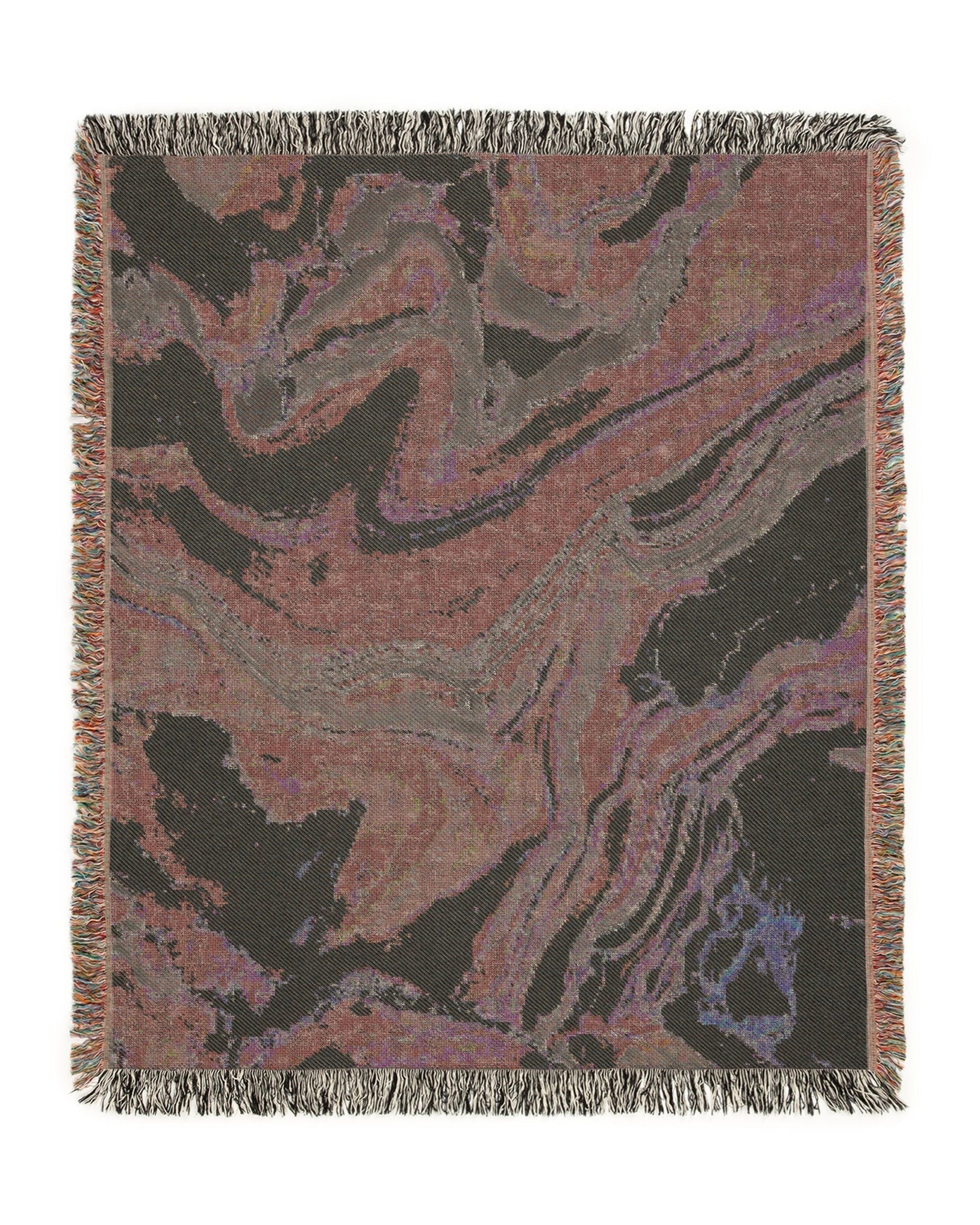 Sky Blue Marble Woven Throw Blanket - imperf