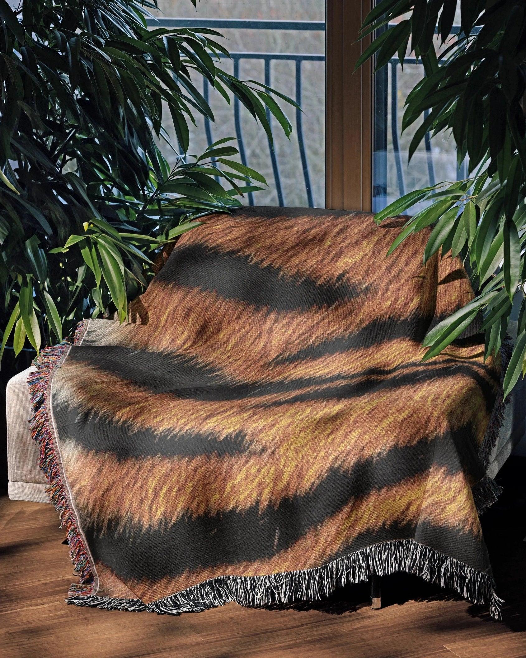 Tiger Hide Woven Throw Blanket - imperf