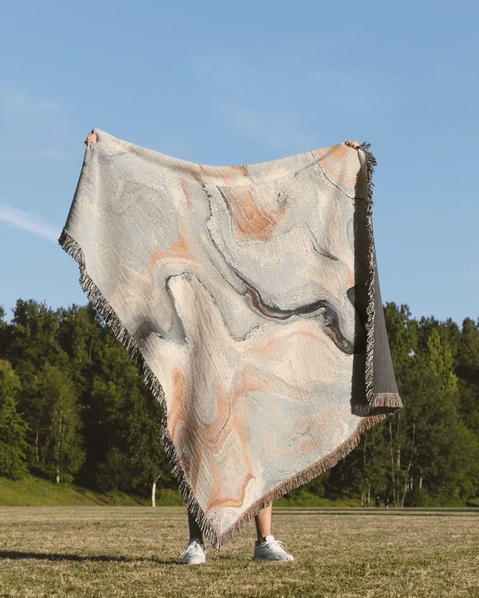 White Marble Woven Throw Blanket - imperf