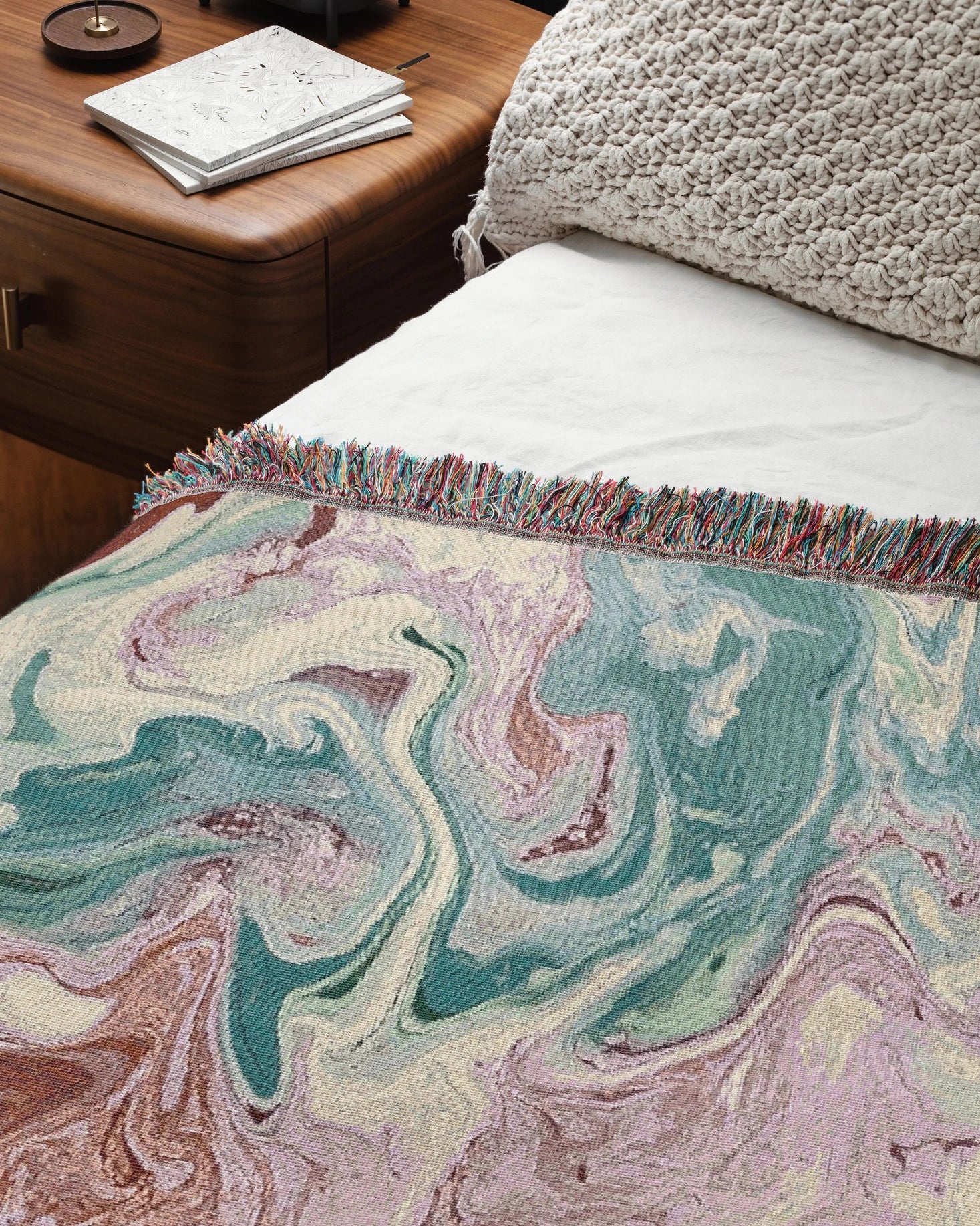 Pastel Marble Woven Throw Blanket 