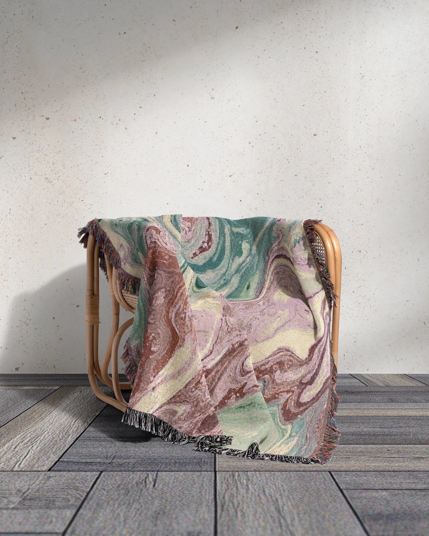 Pastel Marble Woven Throw Blanket 