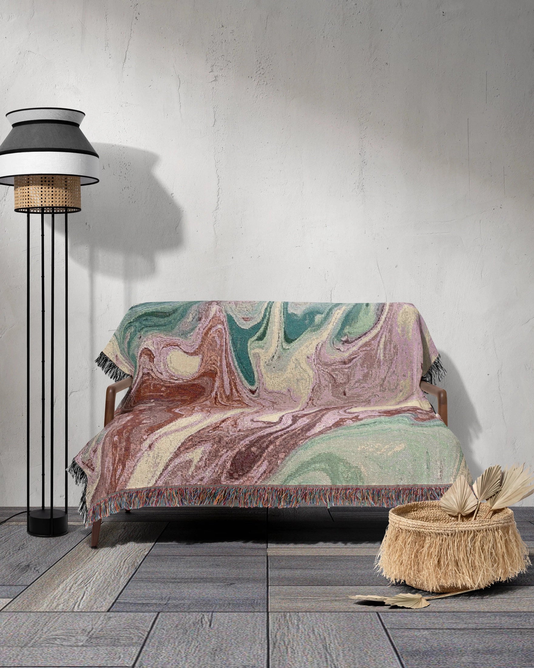 Pastel Marble Woven Throw Blanket 