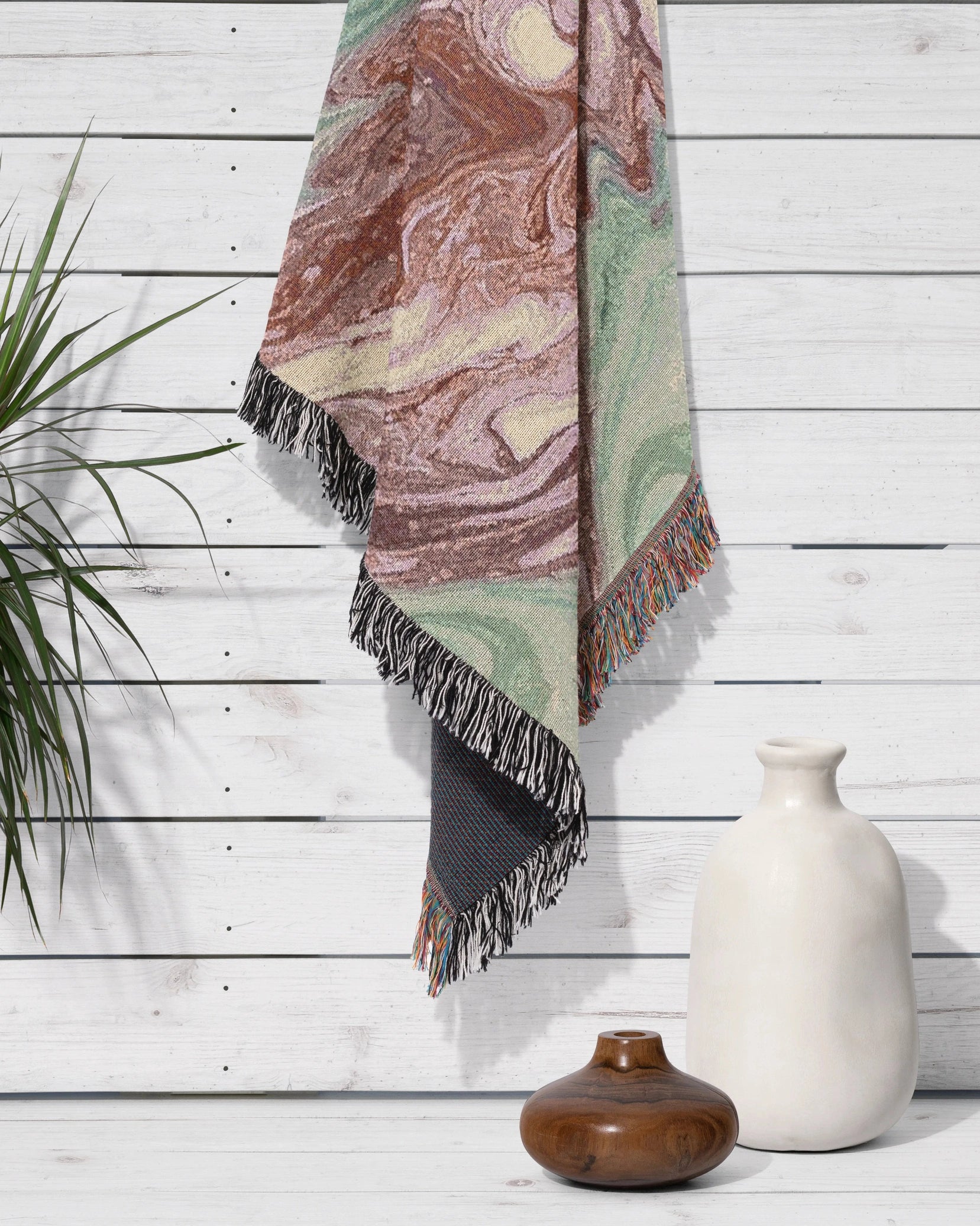 Pastel Marble Woven Throw Blanket 