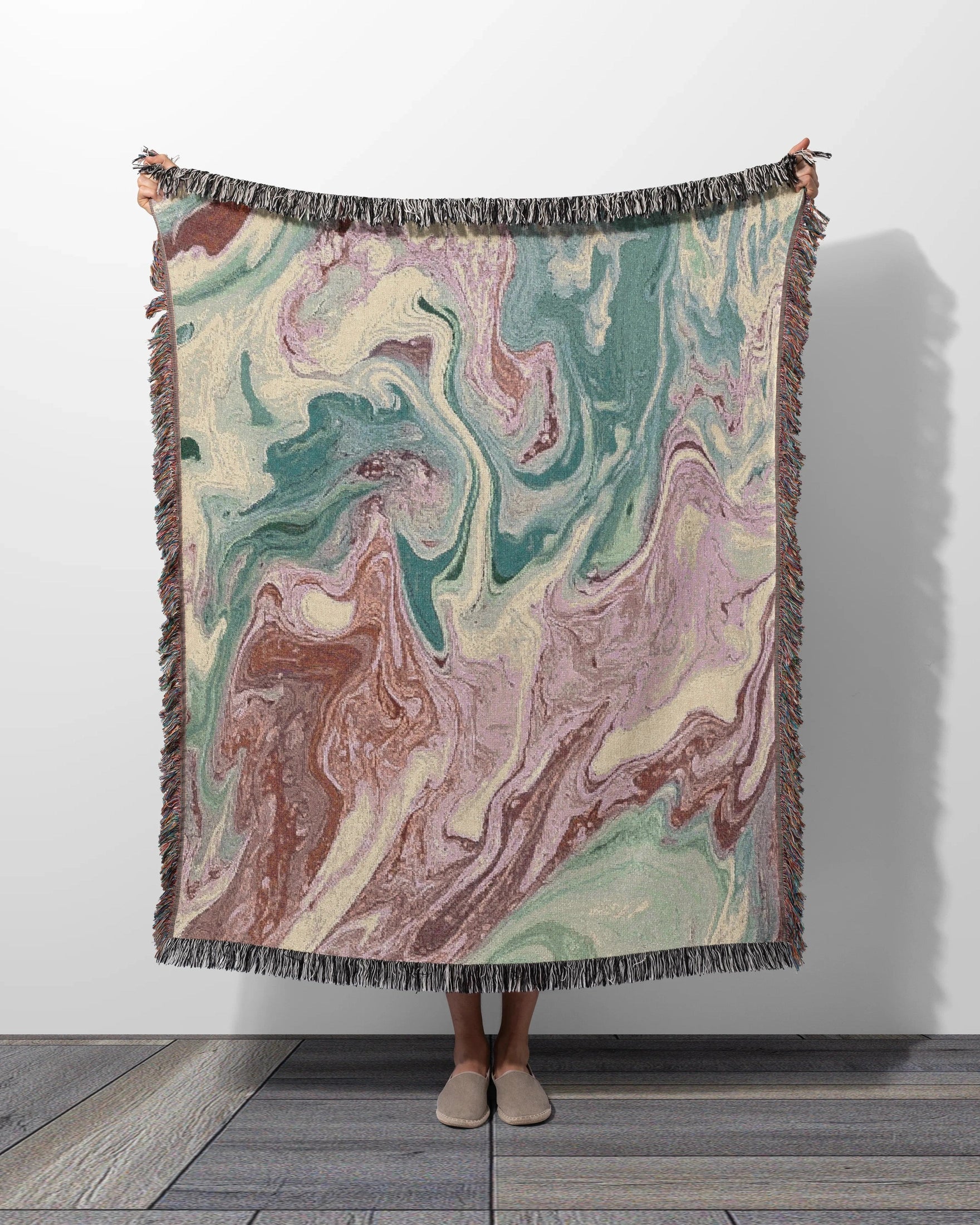 Pastel Marble Woven Throw Blanket 