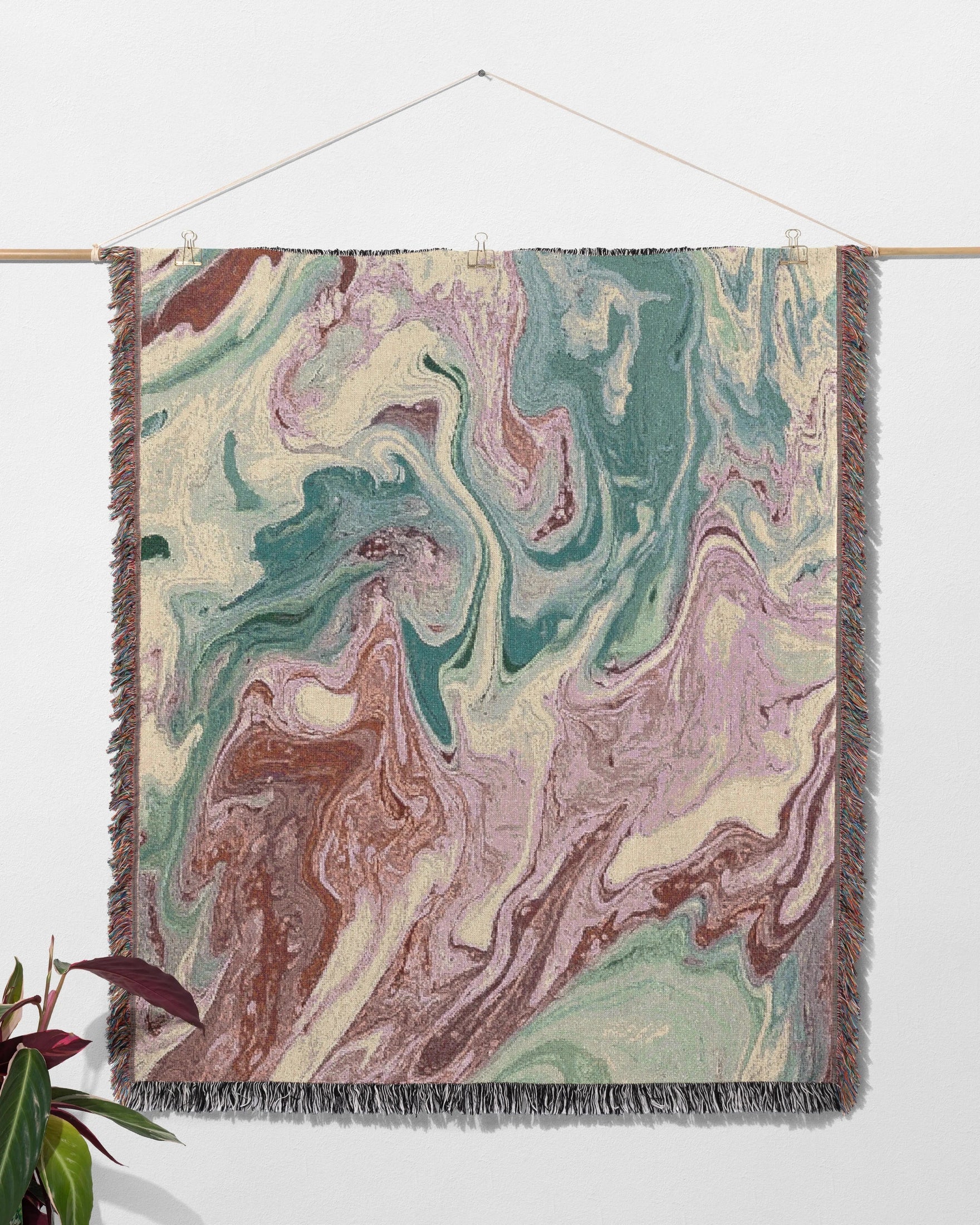 Pastel Marble Woven Throw Blanket 
