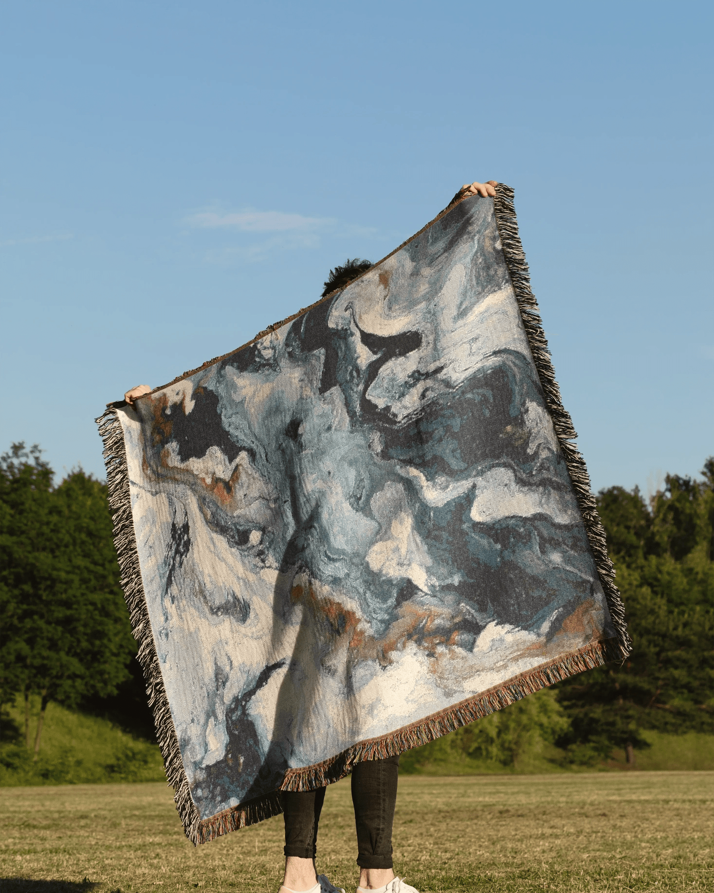 Marble Woven Throw Blanket 