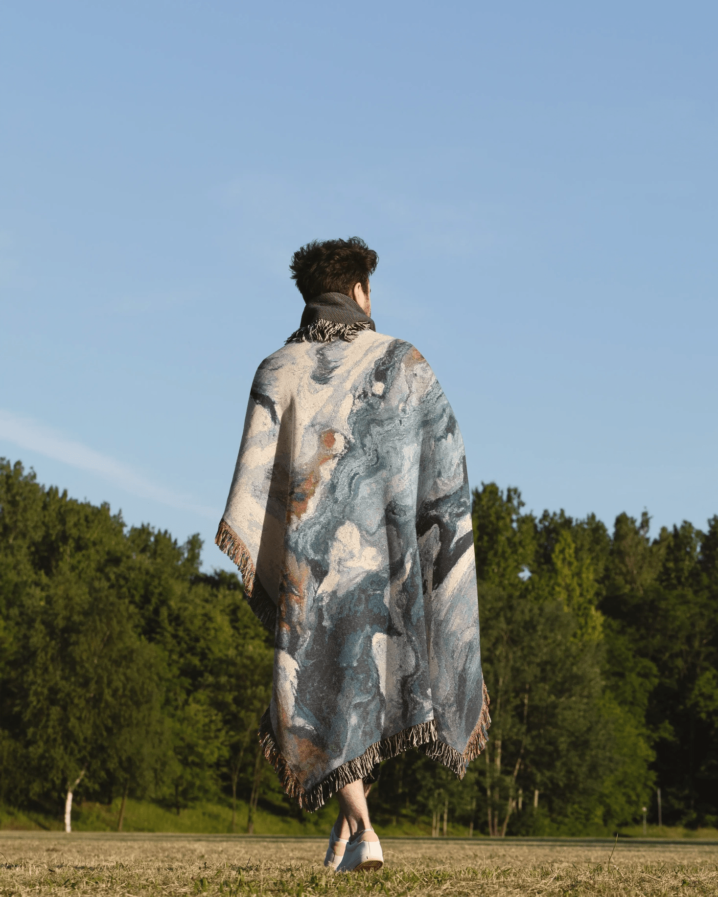 Marble Woven Throw Blanket 