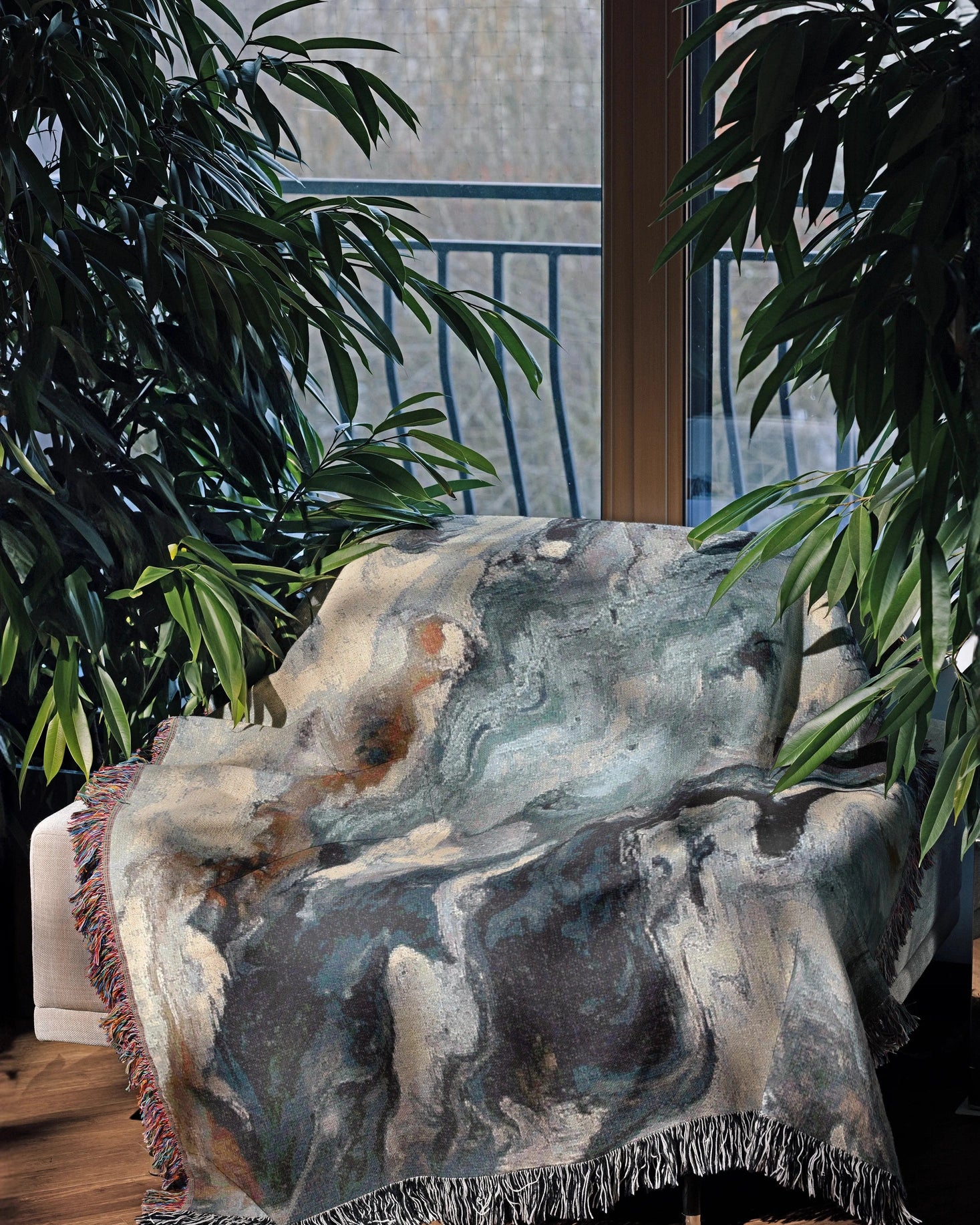 Marble Woven Throw Blanket 