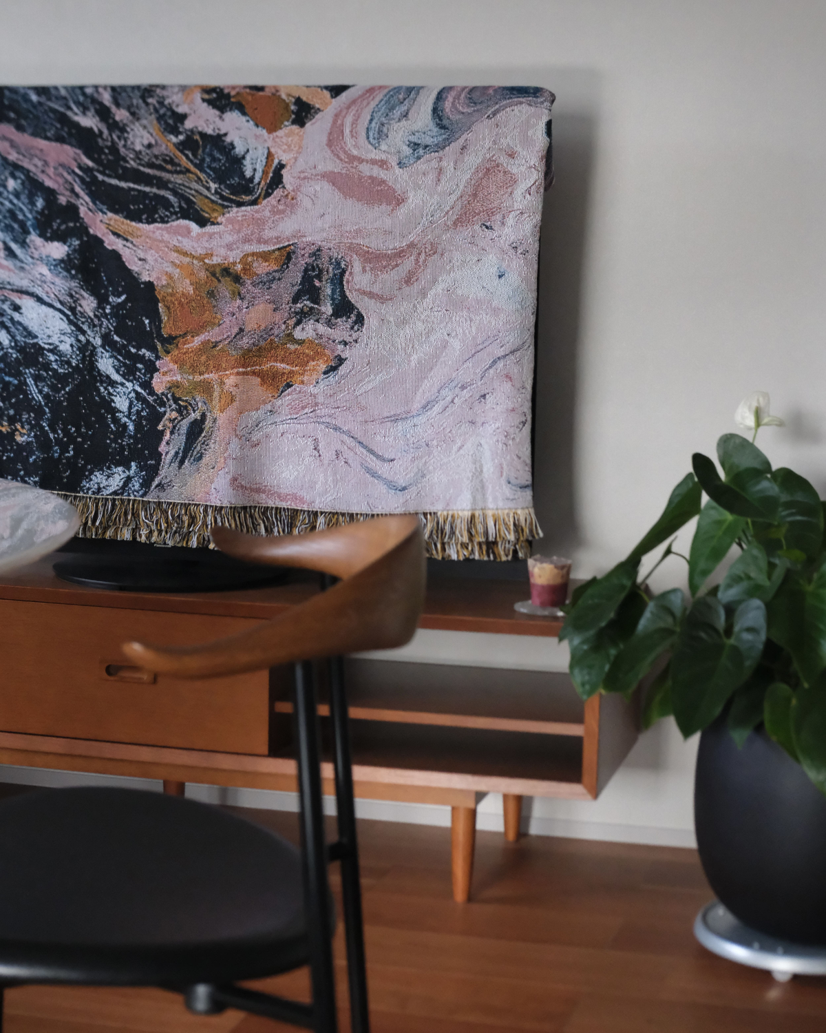 Pink Flow Throw Blanket