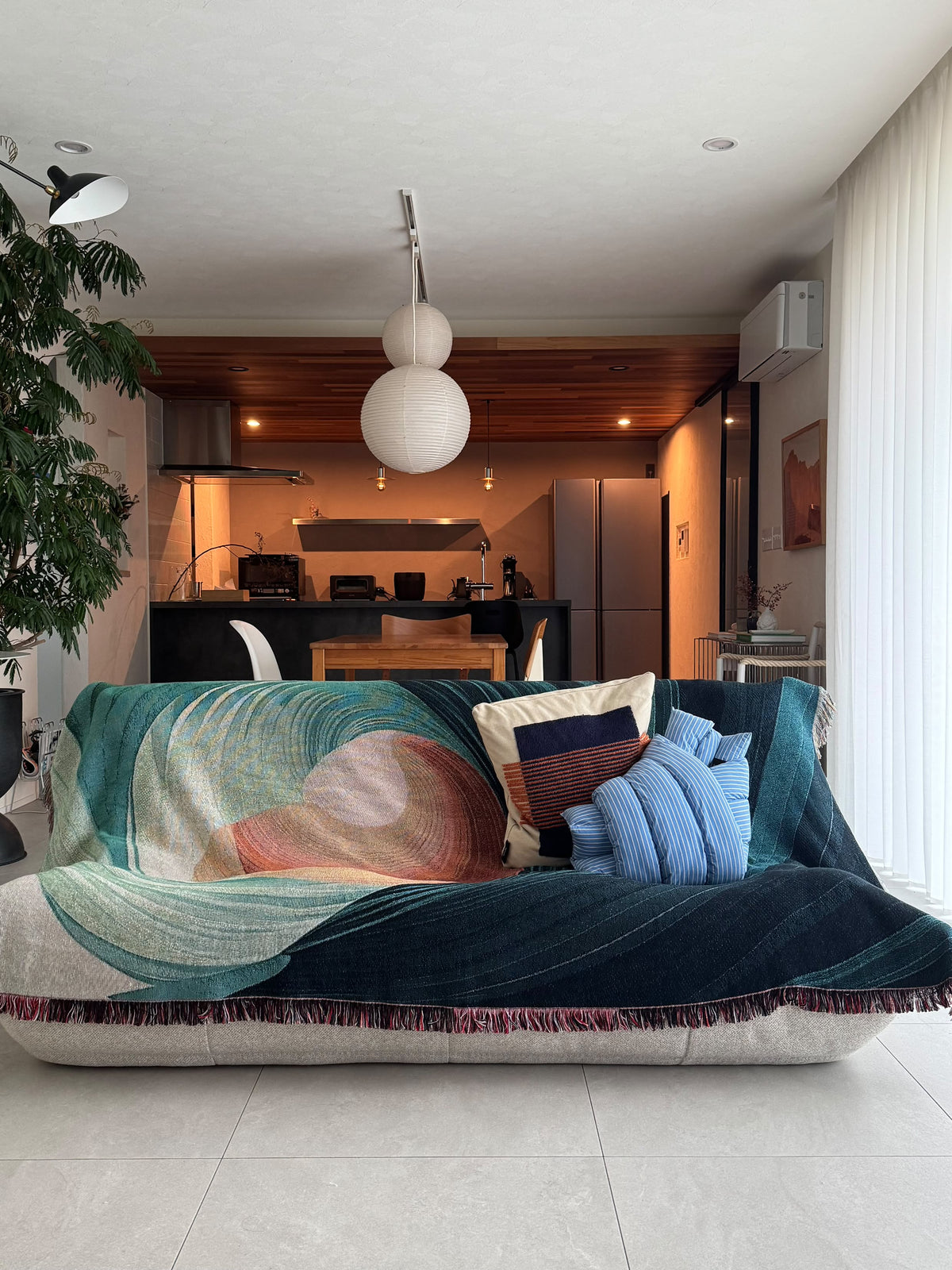 Fluid Spiral Throw Blanket
