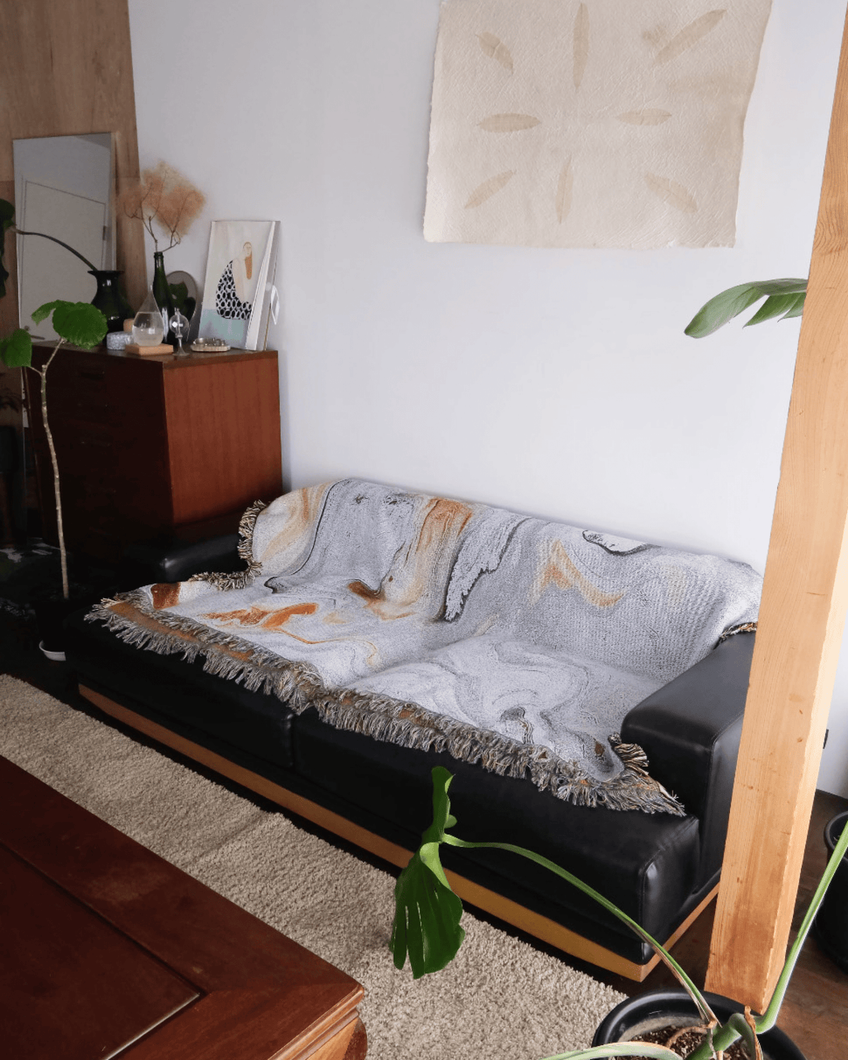 Ivory Flow Throw Blanket 