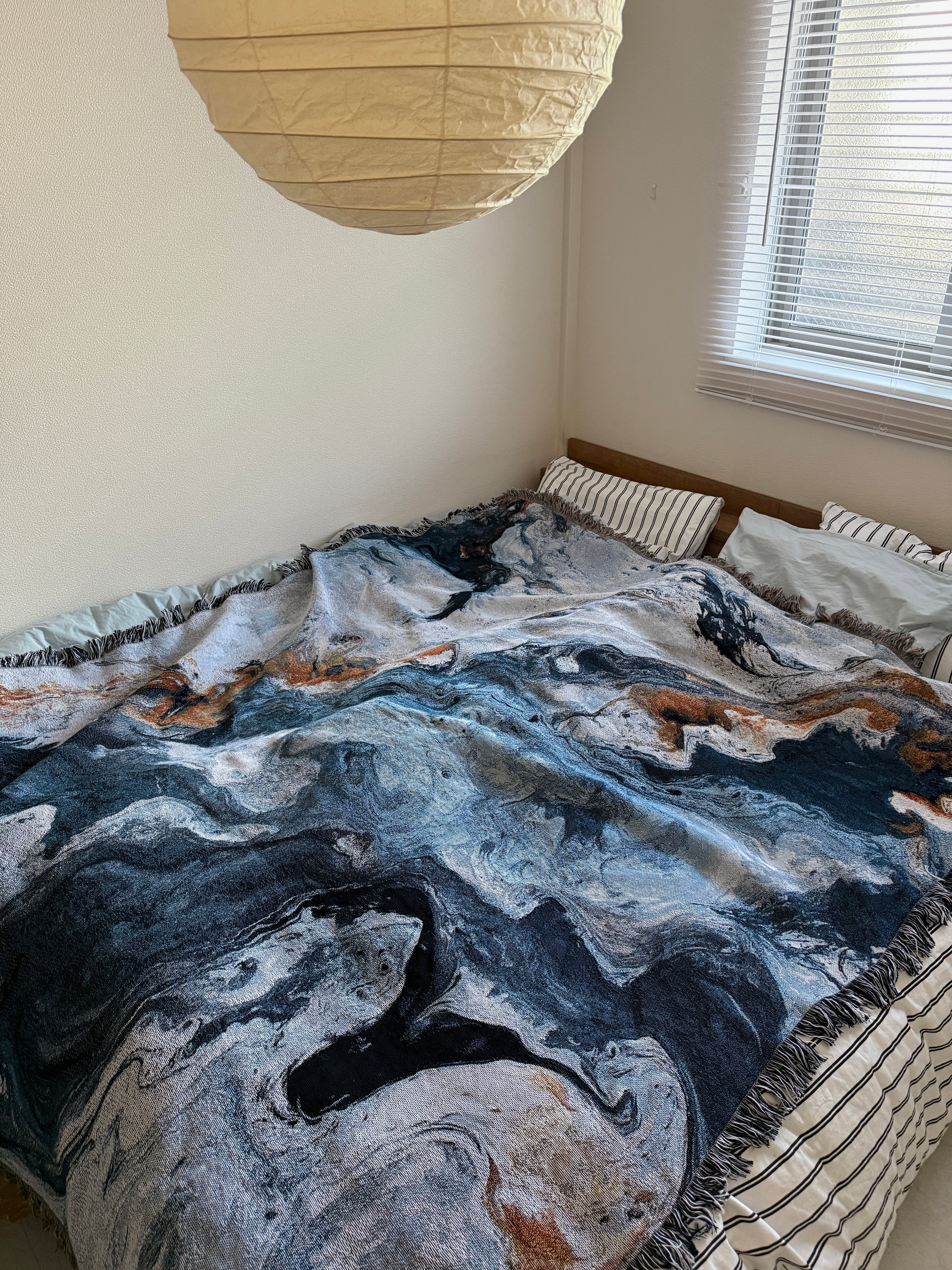 Navy Flow Throw Blanket : L