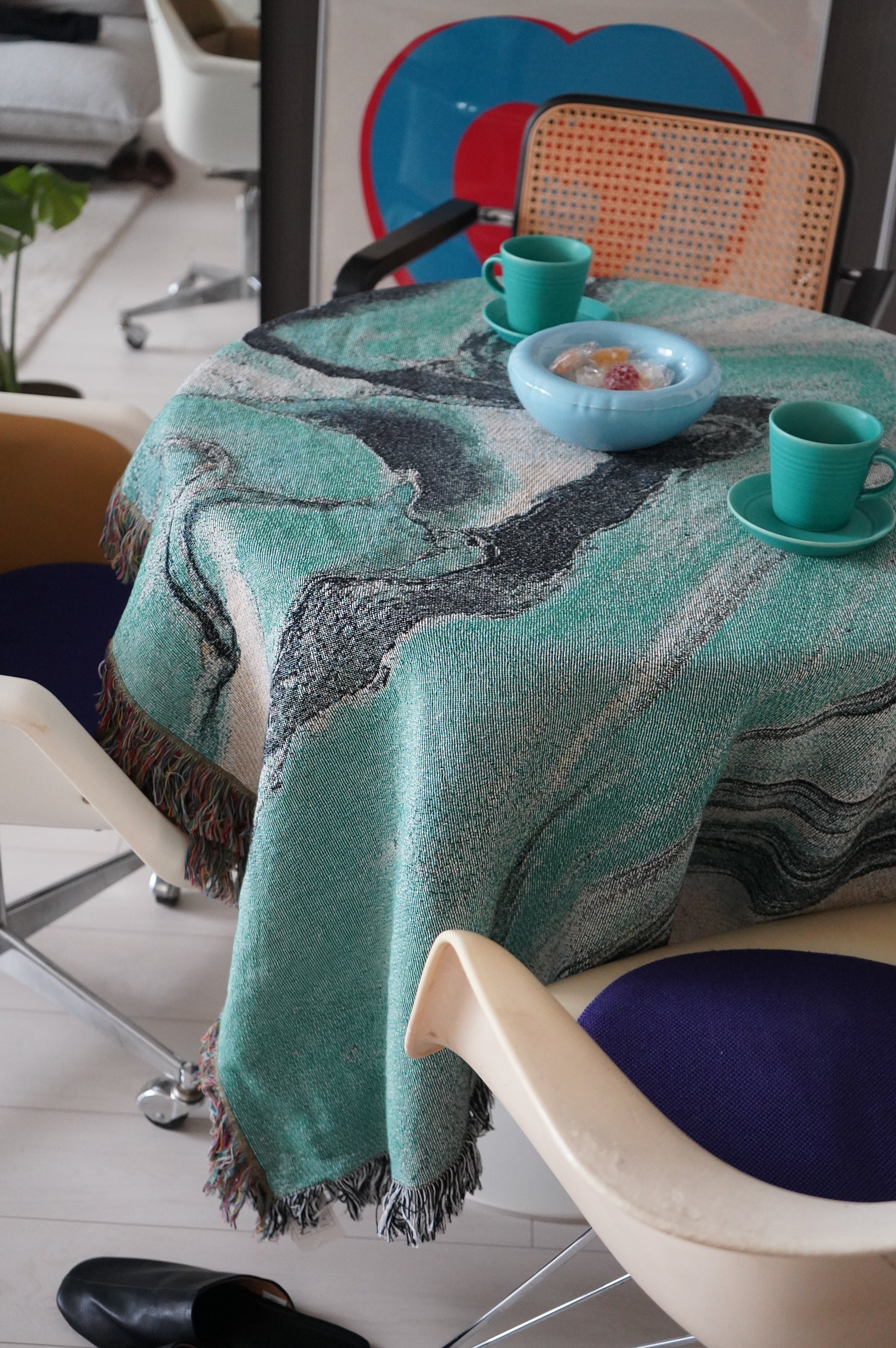 Sky Blue Flow Throw Blanket
