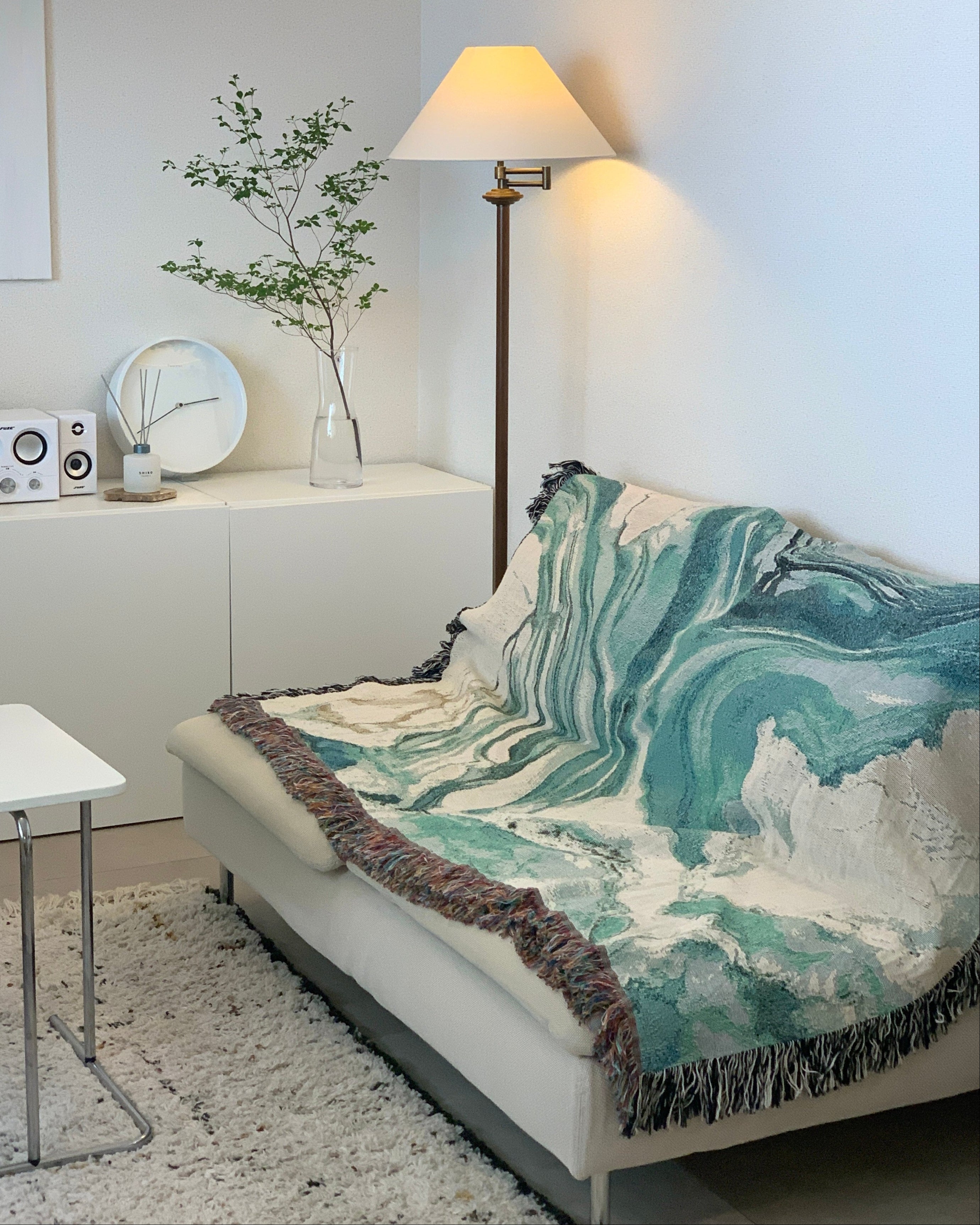 Sky Blue Flow Throw Blanket